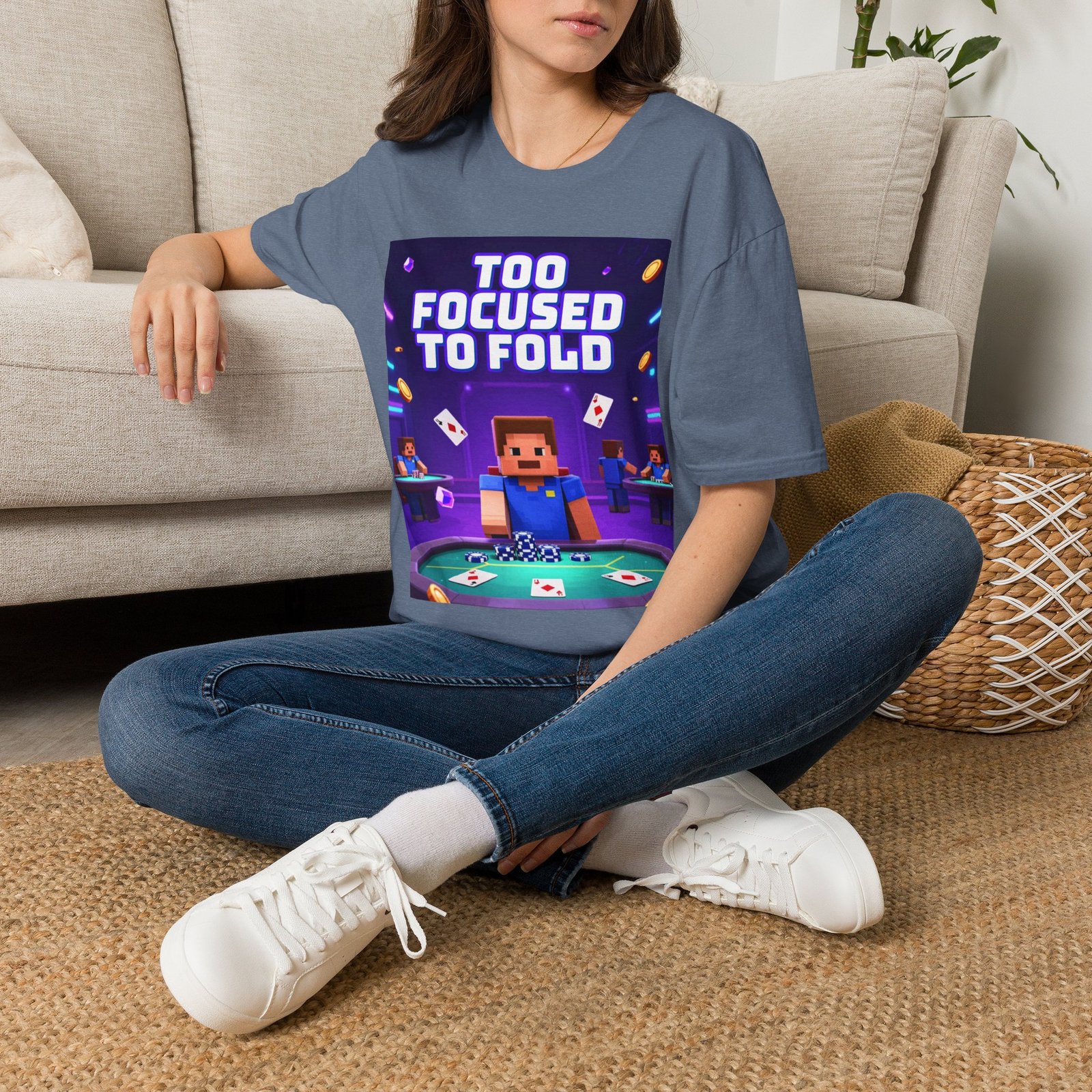 Poker T-Shirt — "Too Focused to Fold" Gaming Tee - Image 30