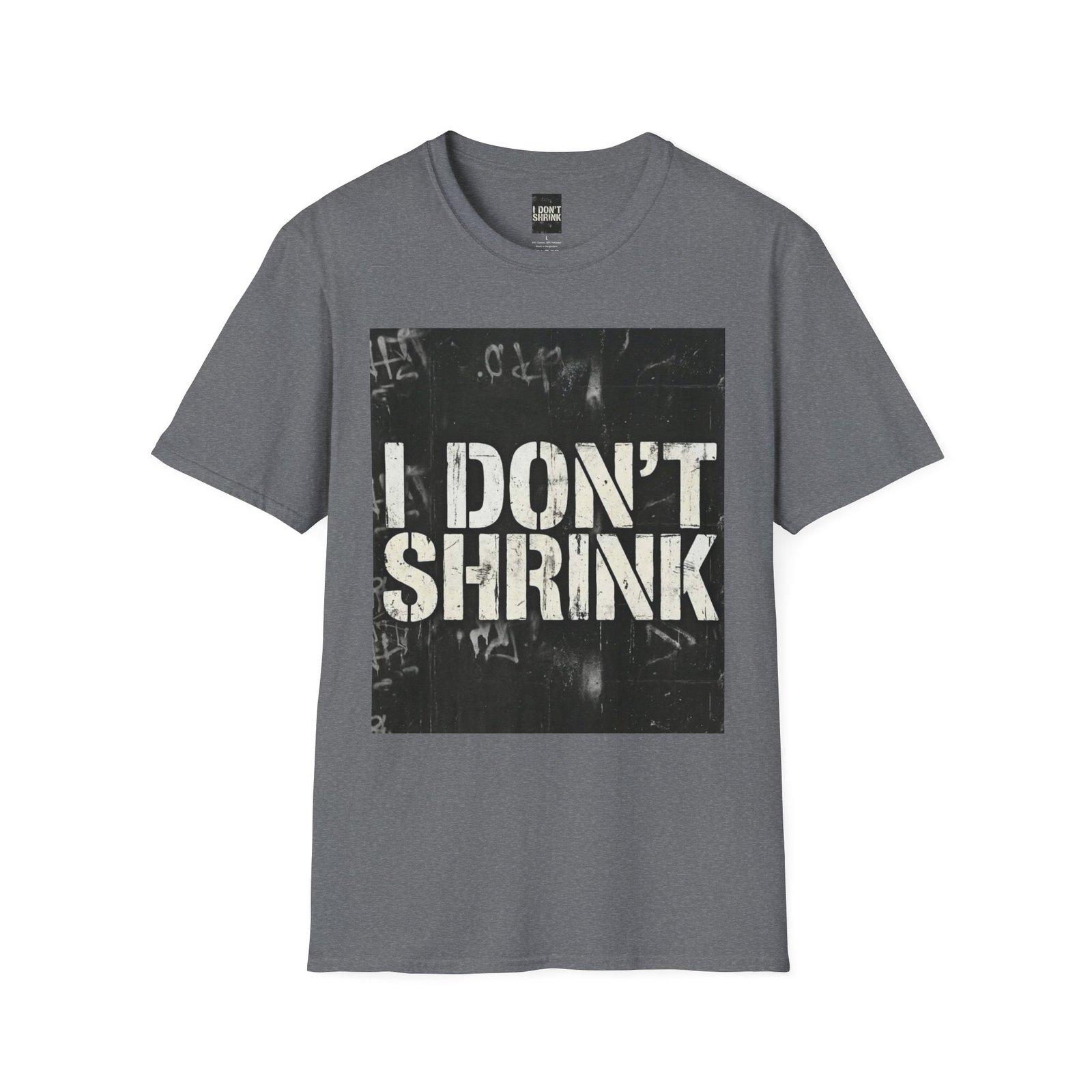 I Don't Shrink T-Shirt — Vintage Stencil Graphic Tee - Image 23