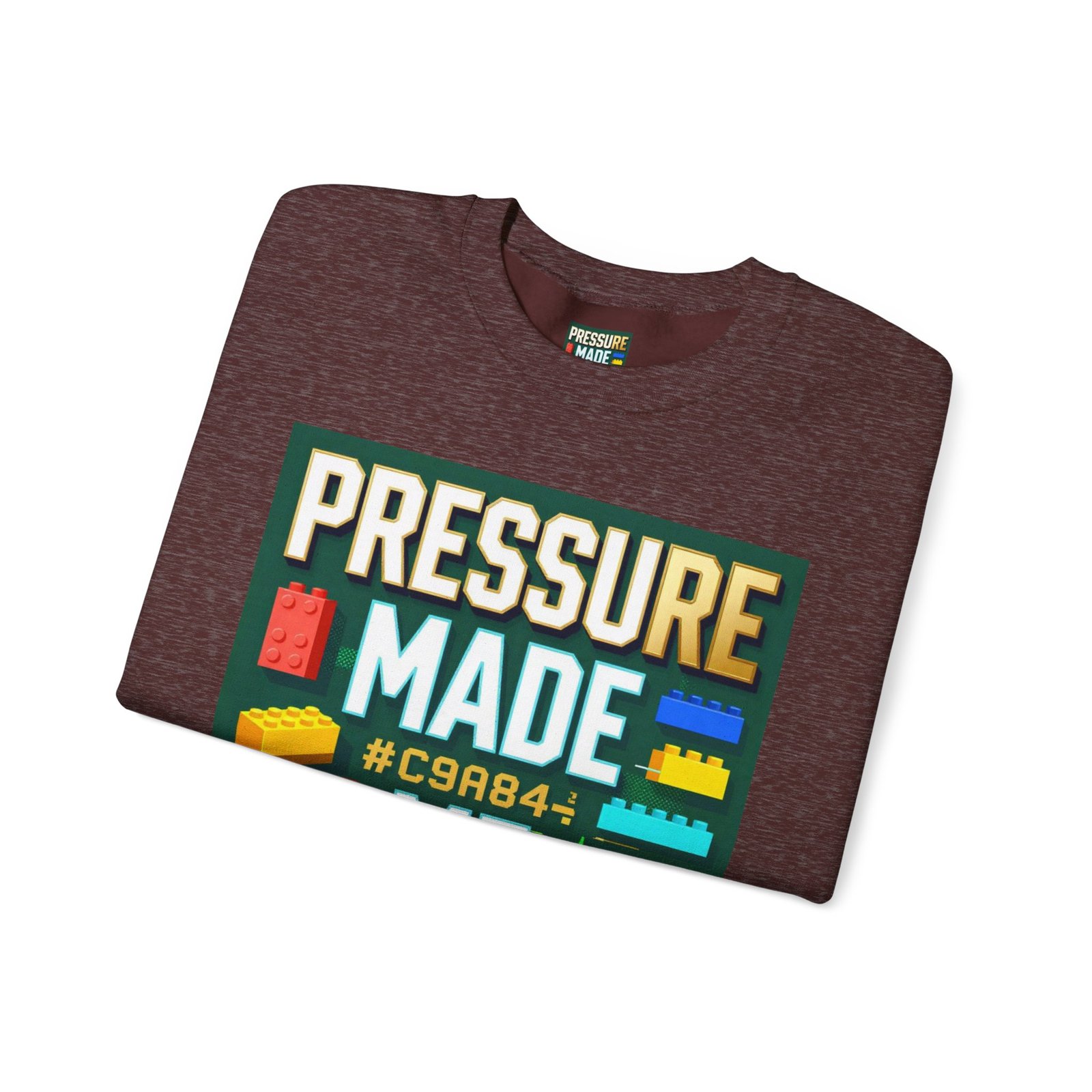 Graphic Sweatshirt — "Pressure Made Me Polished" Building Block Crewneck - Image 15