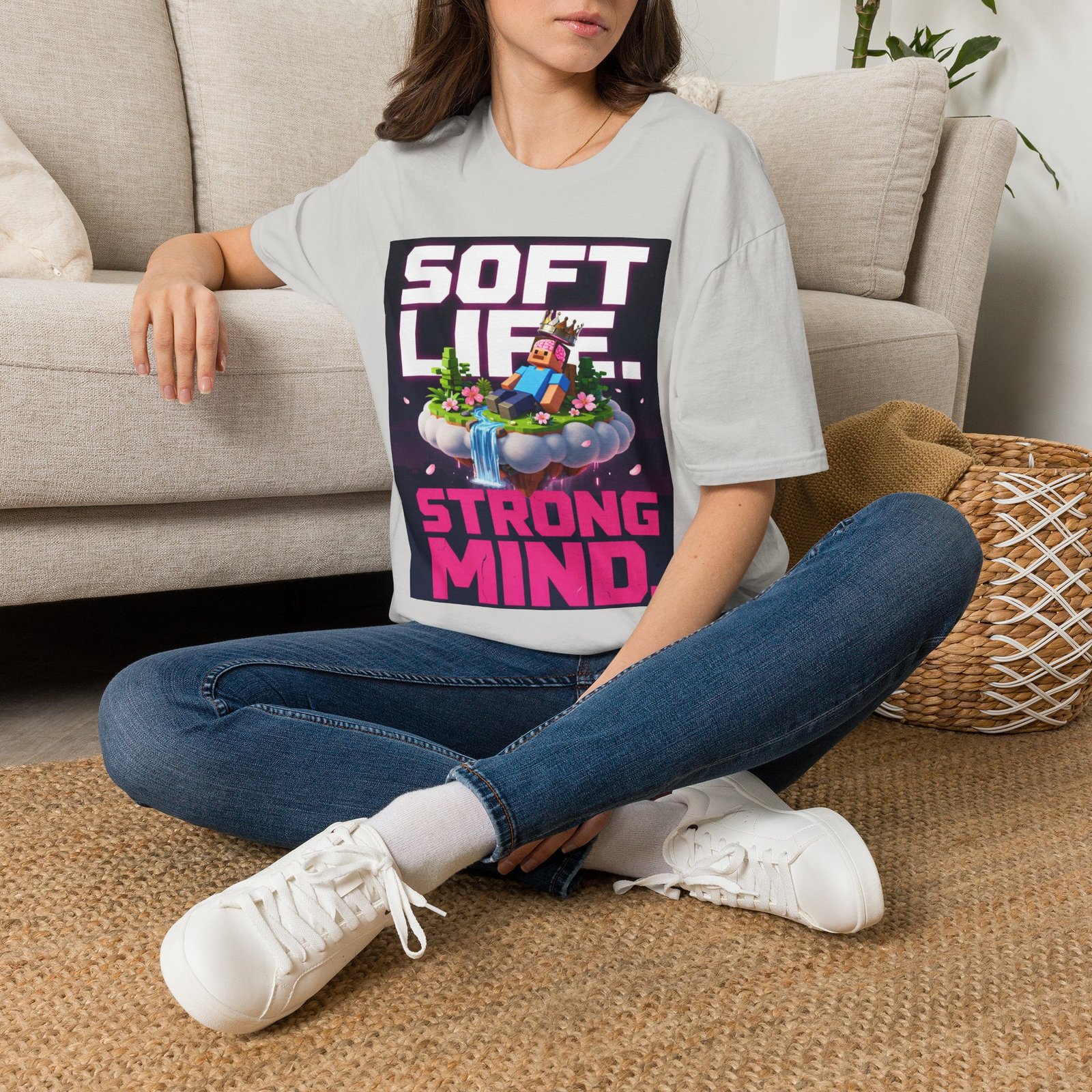 Soft Life Strong Mind T-Shirt — Relaxed Gamer Chill Vibe Tee - Image 10