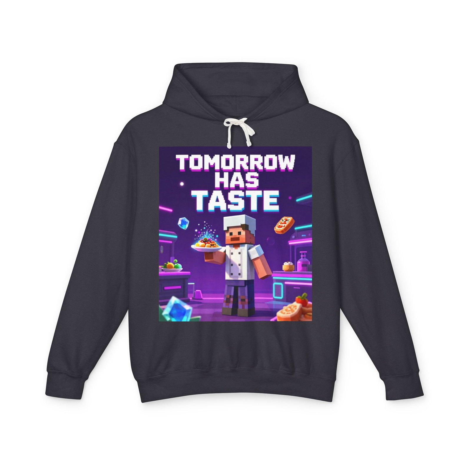 Tomorrow Has Taste Hoodie — Retro Pixel Chef Gaming Sweatshirt - Image 37