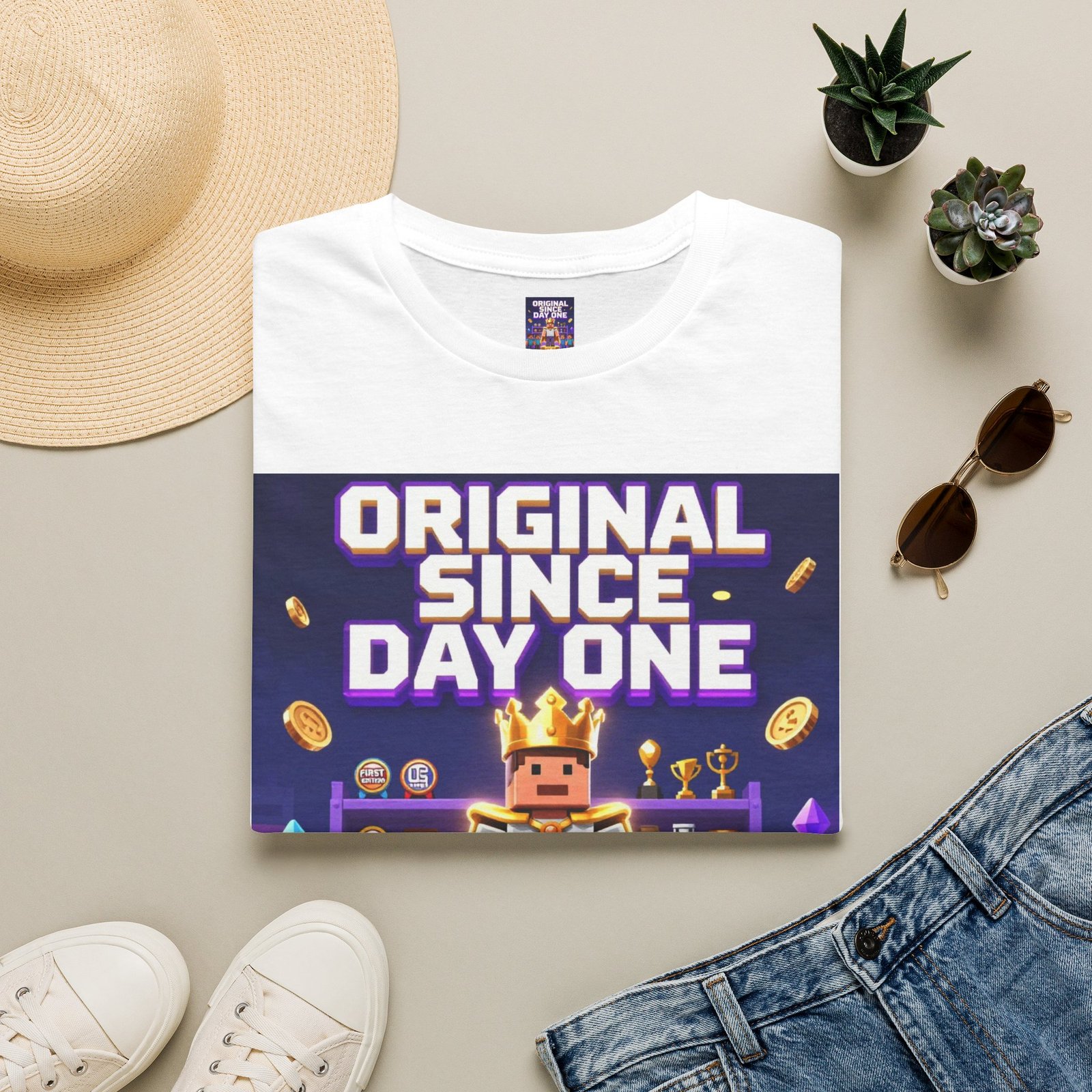 Original Since Day One T‑Shirt — Gamer Retro Crown Design