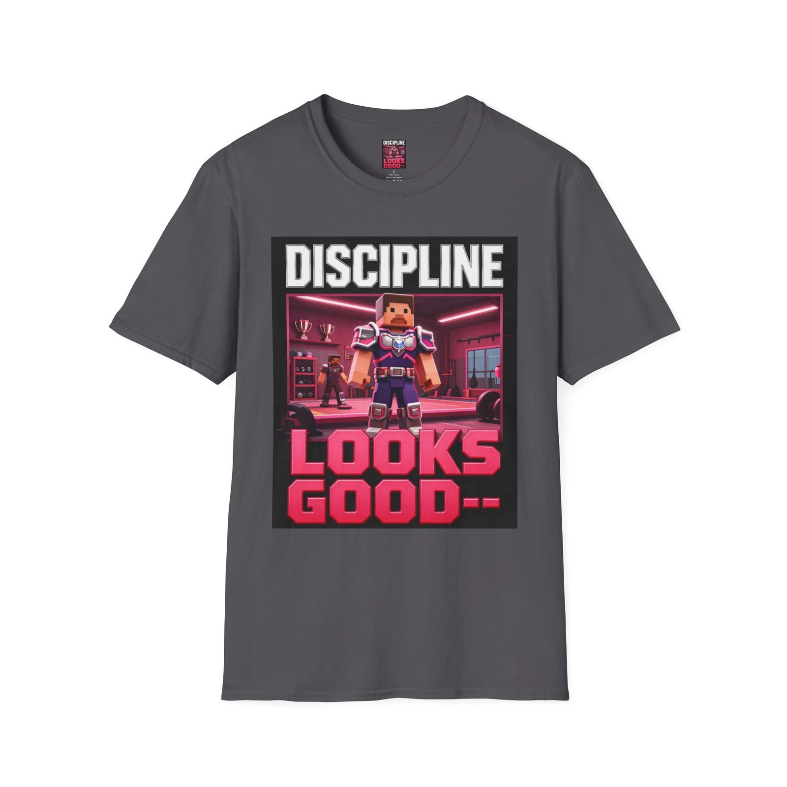 T‑Shirt — 'DISCIPLINE Looks Good' Gamer Pixel Armor Tee - Image 35