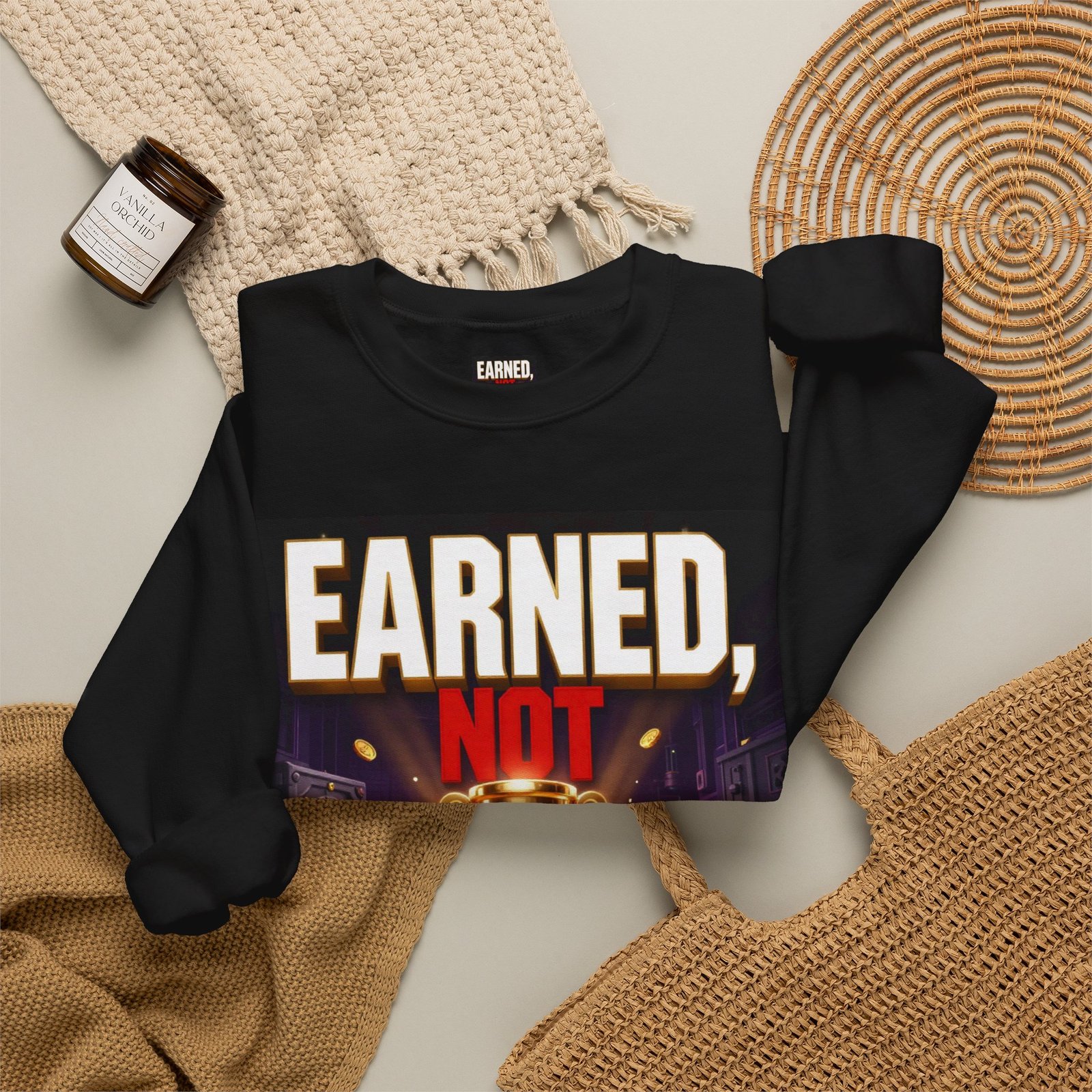 Crewneck Sweatshirt — "Earned, Not Explained" Trophy Graphic - Image 20