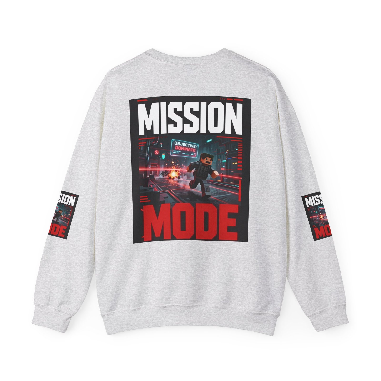 Mission Mode Crewneck Sweatshirt — Gaming Graphic Streetwear - Image 10