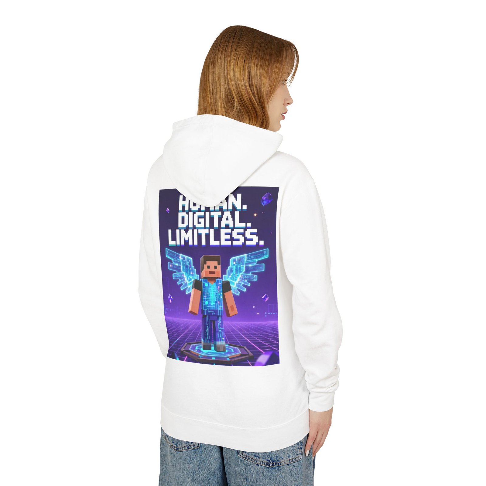 Digital Angel Hoodie — "Human. Digital. Limitless." Gamer Sweatshirt - Image 8