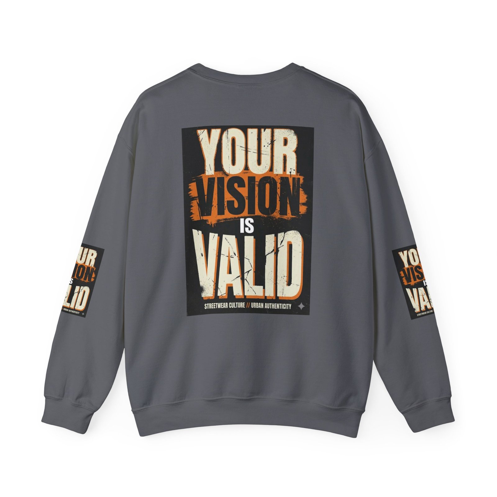 Crewneck Sweatshirt — “Your Vision Is Valid” Inspirational Graphic - Image 38