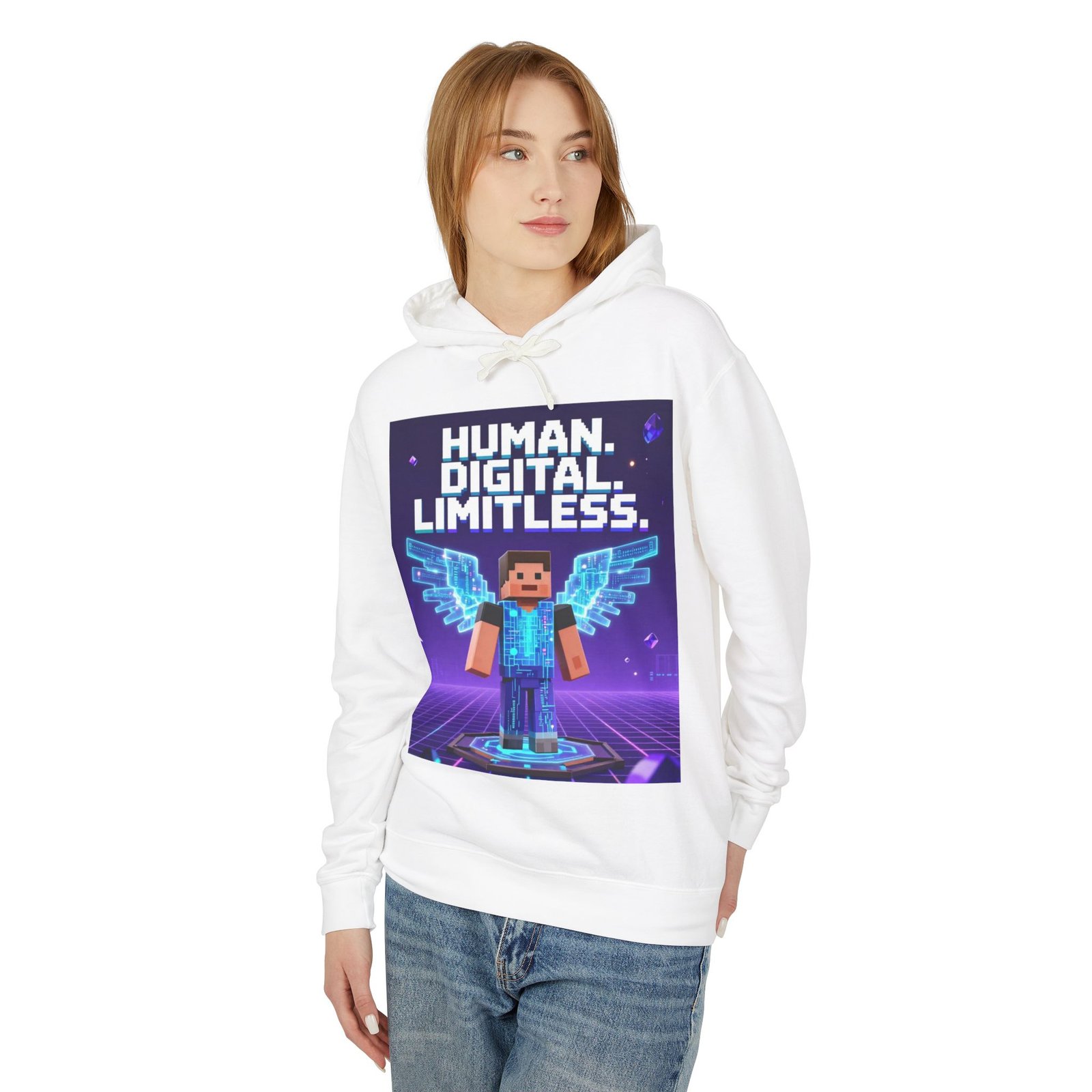 Digital Angel Hoodie — "Human. Digital. Limitless." Gamer Sweatshirt - Image 7