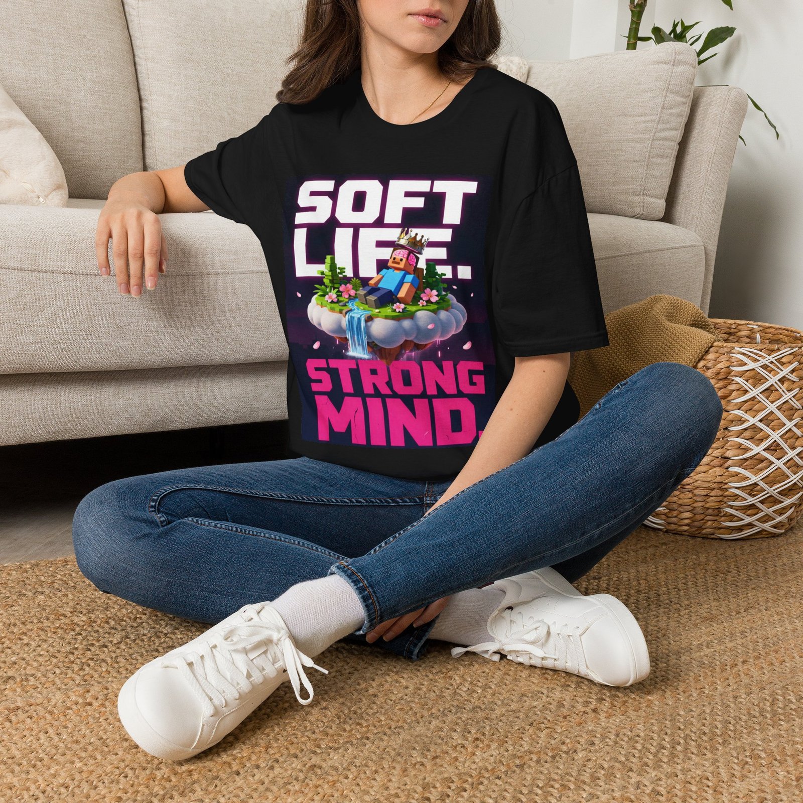 Soft Life Strong Mind T-Shirt — Relaxed Gamer Chill Vibe Tee - Image 6