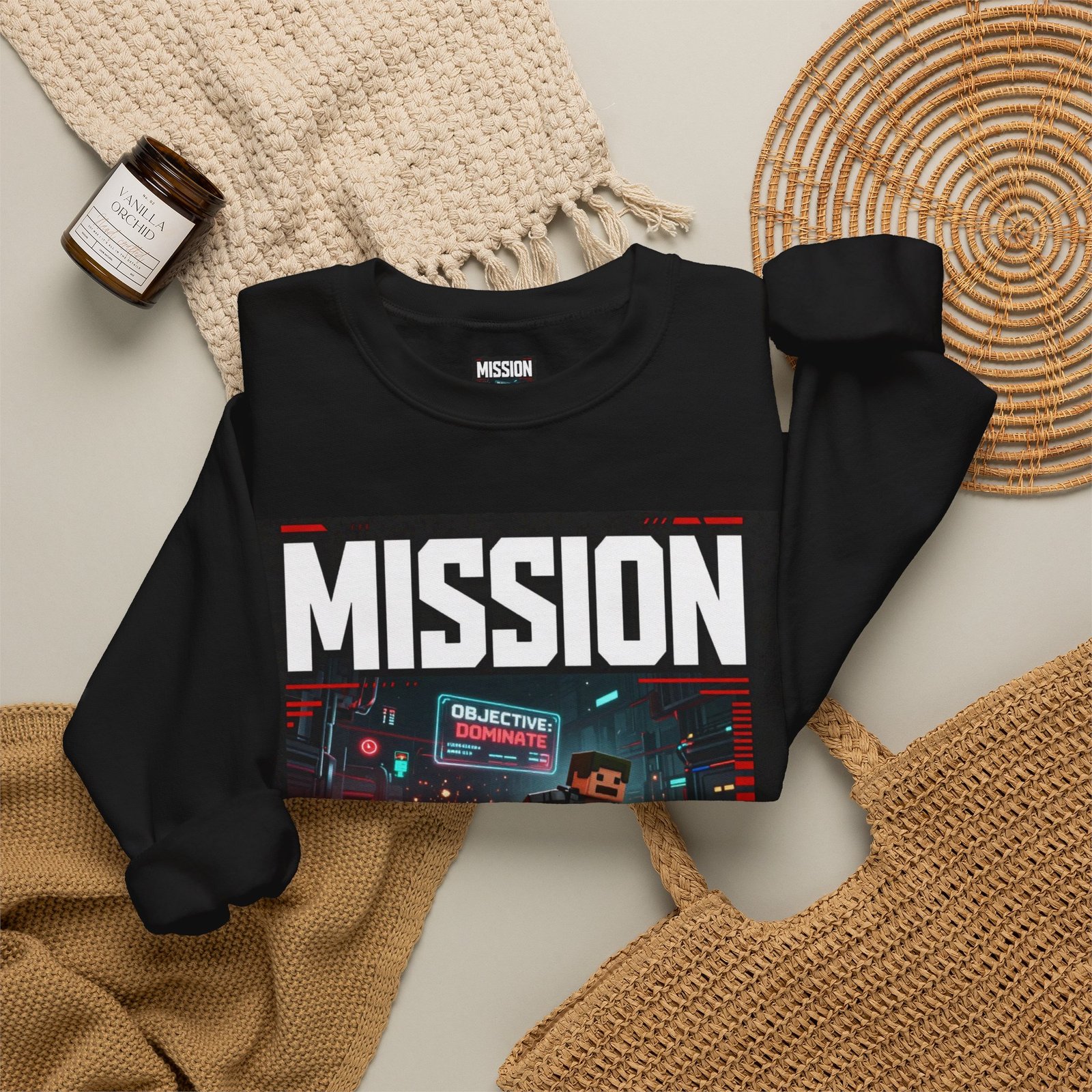 Mission Mode Crewneck Sweatshirt — Gaming Graphic Streetwear - Image 20