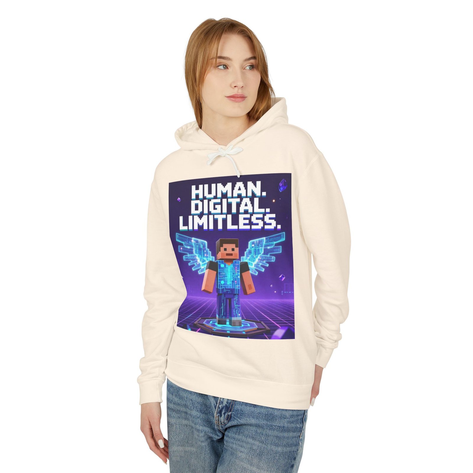 Digital Angel Hoodie — "Human. Digital. Limitless." Gamer Sweatshirt - Image 3