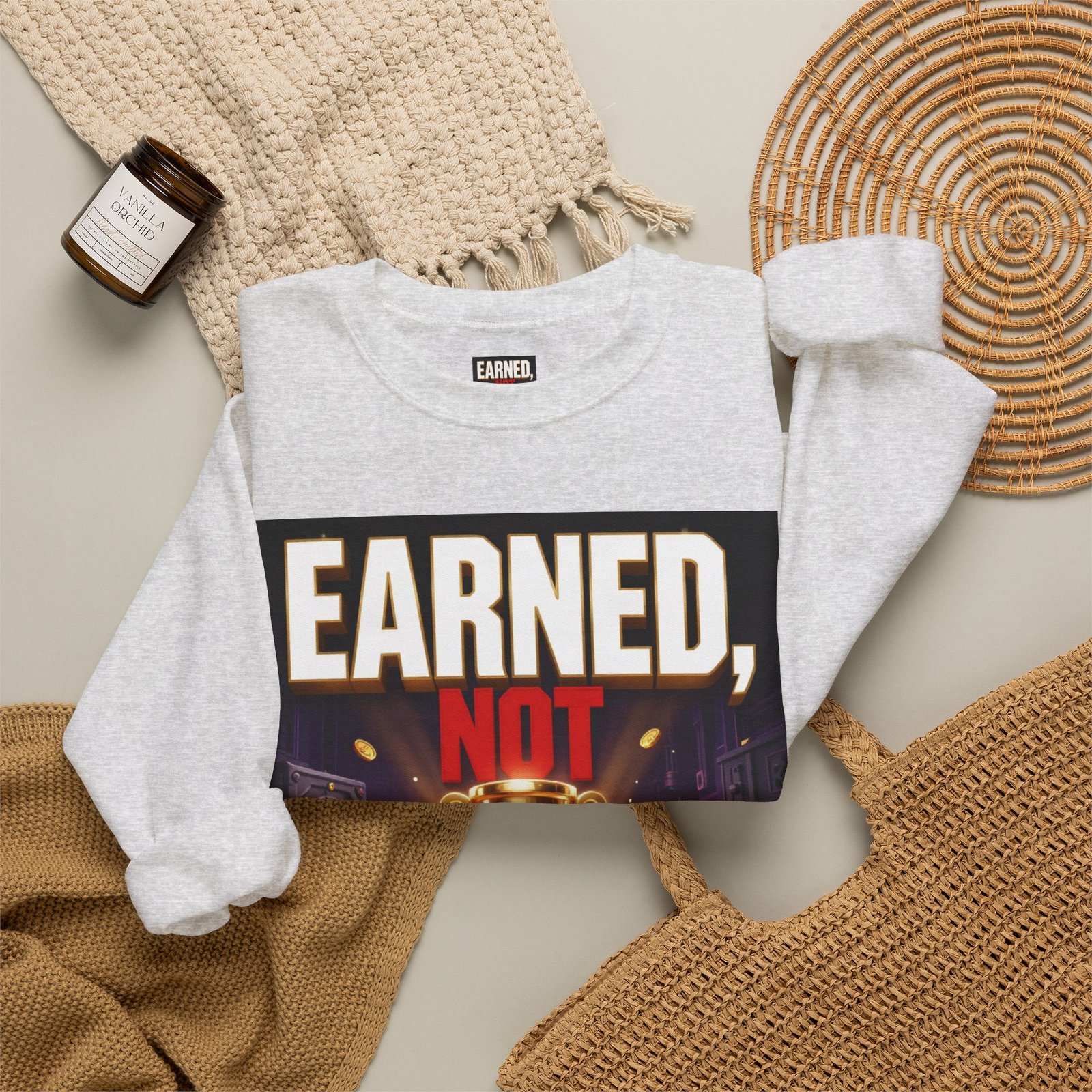 Crewneck Sweatshirt — "Earned, Not Explained" Trophy Graphic - Image 12
