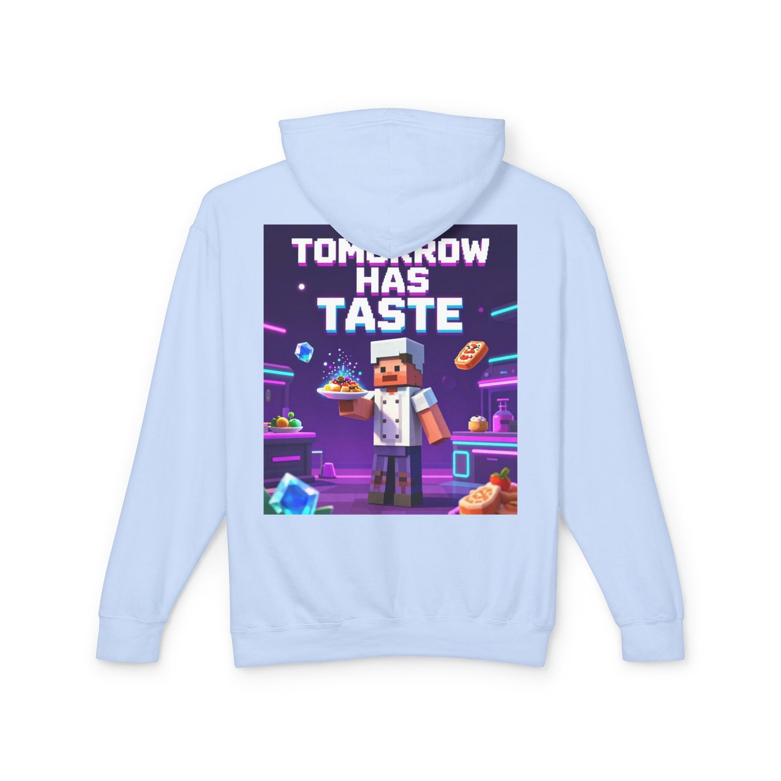 Tomorrow Has Taste Hoodie — Retro Pixel Chef Gaming Sweatshirt - Image 10