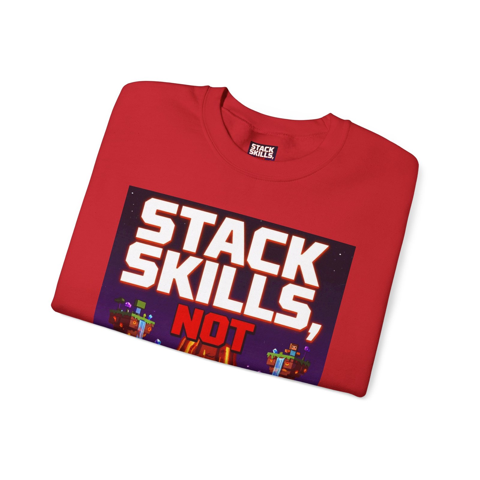 Crewneck Sweatshirt — "Stack Skills, Not Excuses" Motivational Gamer Graphic - Image 47
