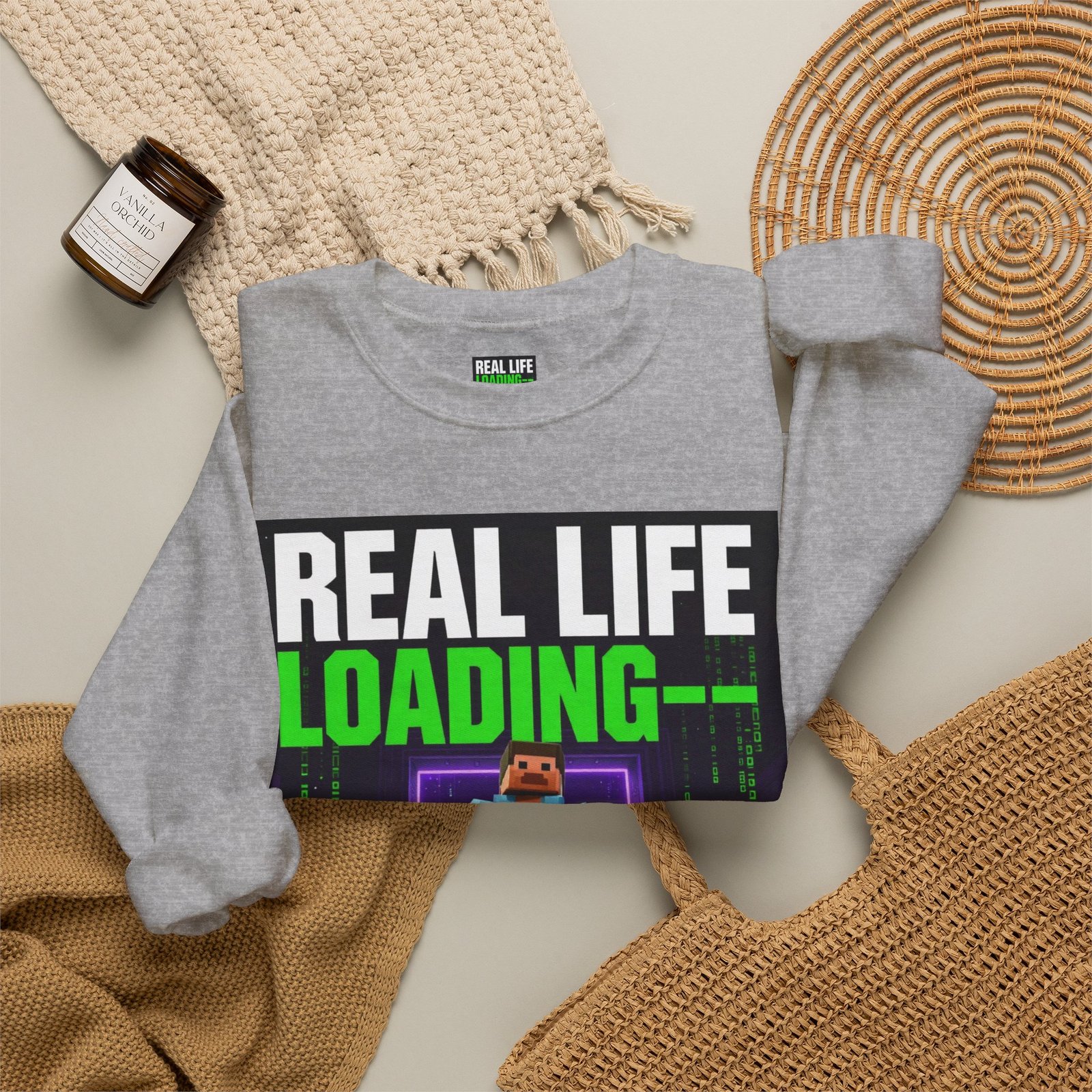 Crewneck Sweatshirt — "Real Life Loading 85%" Gamer Graphic Pullover - Image 24