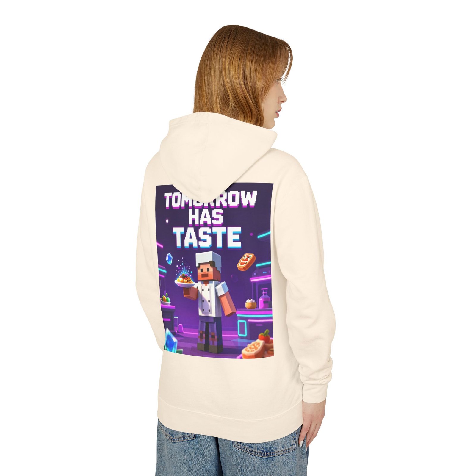 Tomorrow Has Taste Hoodie — Retro Pixel Chef Gaming Sweatshirt - Image 4