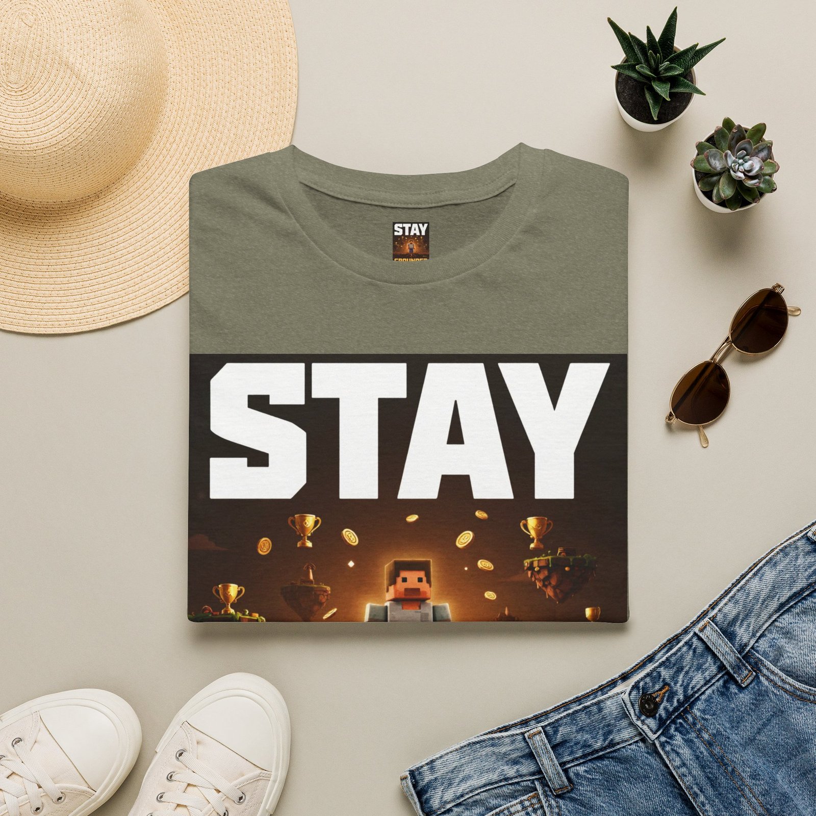 Stay Grounded T-Shirt — Minecraft-Inspired 'STAY GROUNDED' Gaming Tee - Image 17