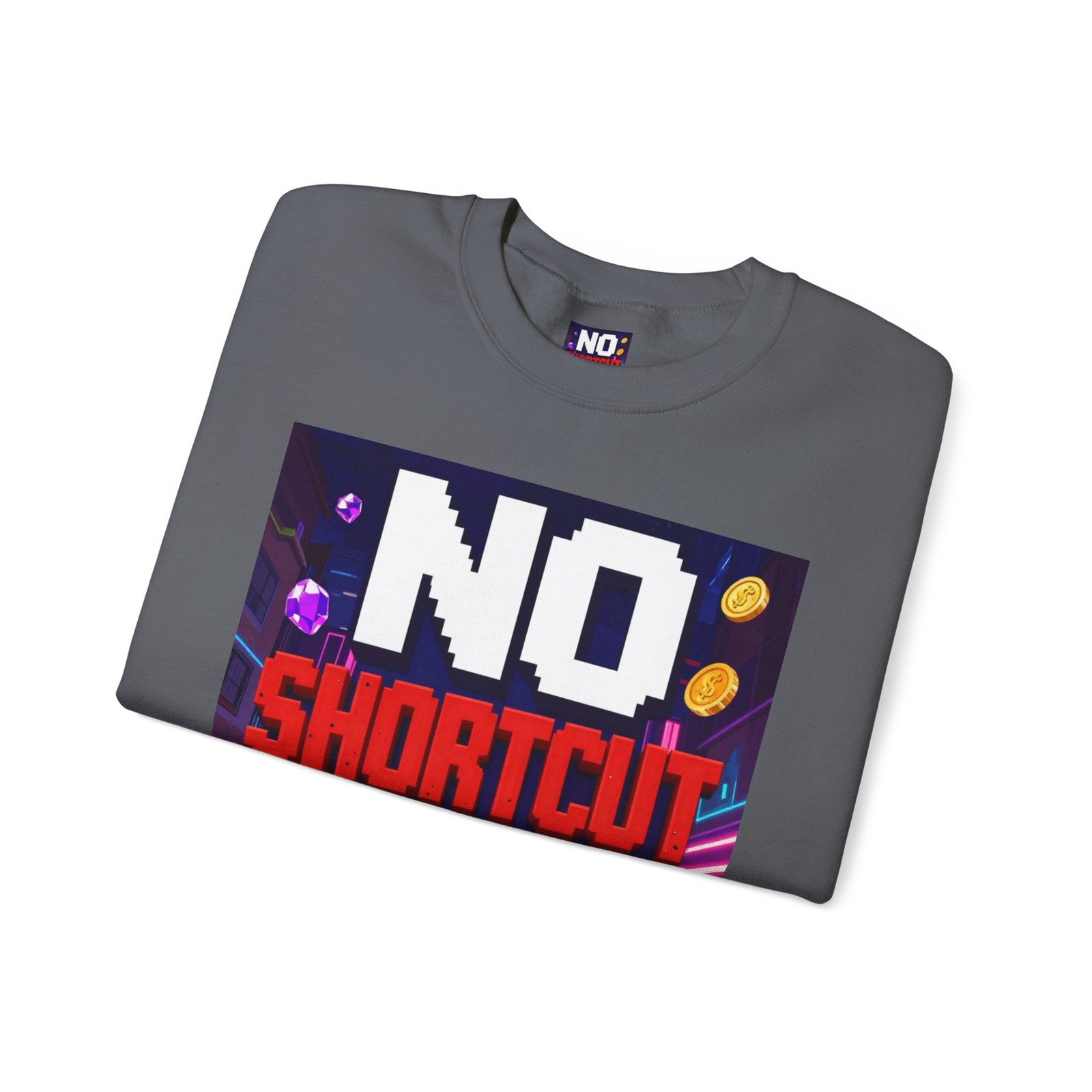 Crewneck Sweatshirt — "NO Shortcut Energy" Retro Gamer Graphic - Image 39
