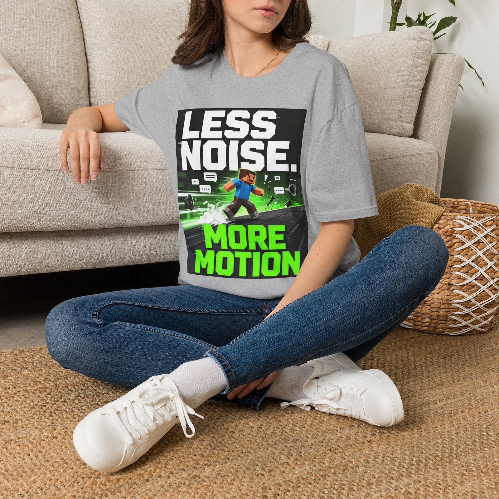 Less Noise More Motion T-Shirt — Gamer Minimalist Graphic Tee - Image 14