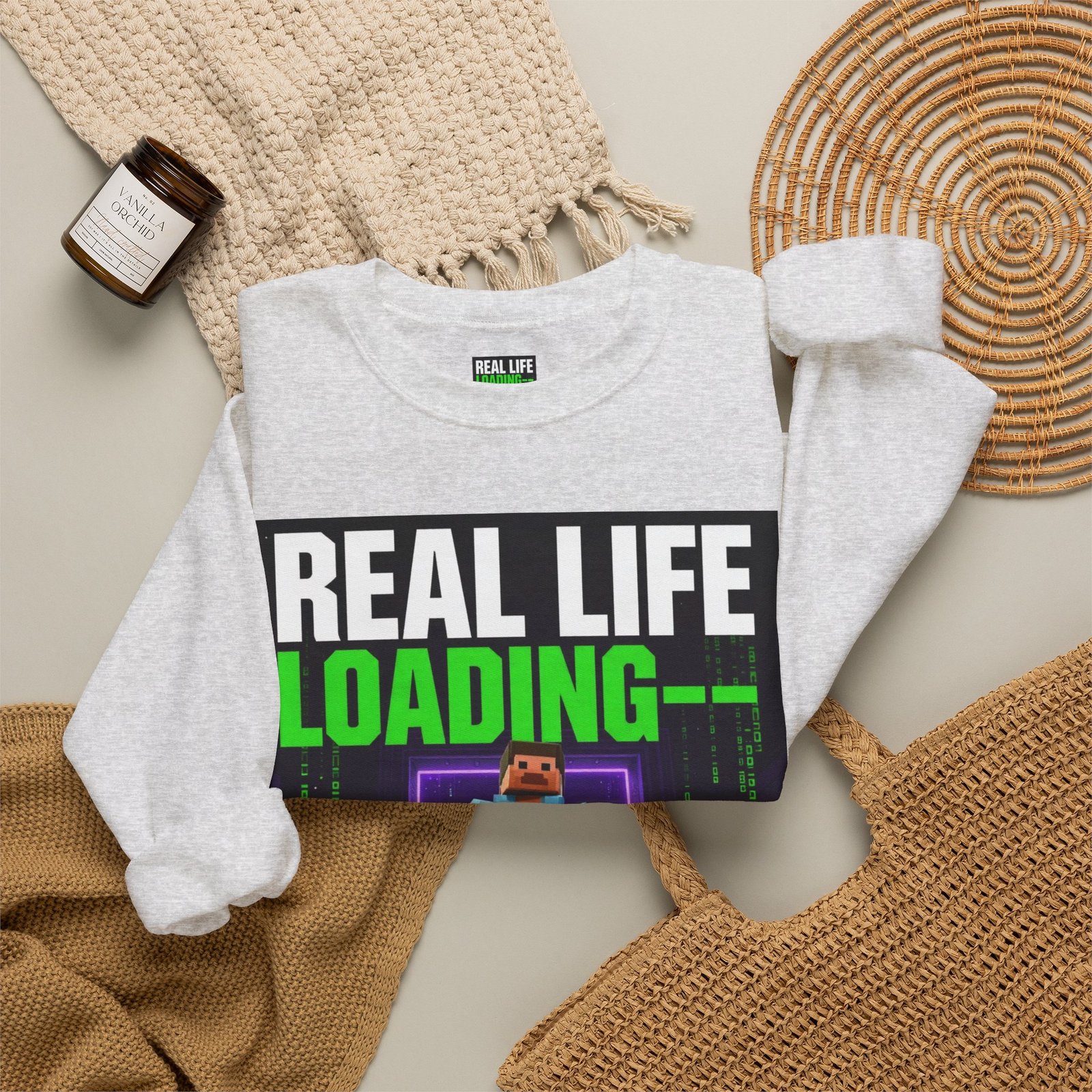 Crewneck Sweatshirt — "Real Life Loading 85%" Gamer Graphic Pullover - Image 12