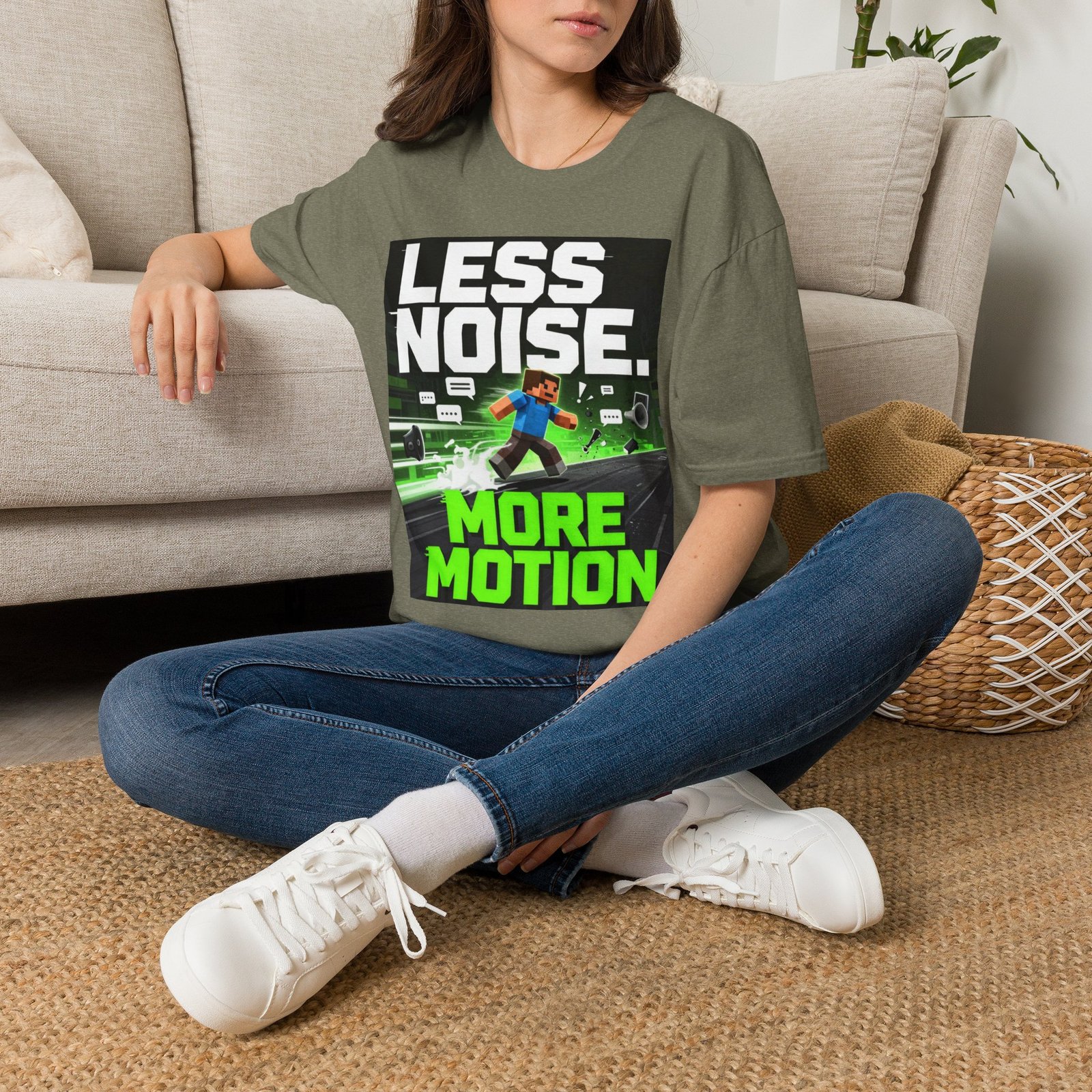 Less Noise More Motion T-Shirt — Gamer Minimalist Graphic Tee - Image 18