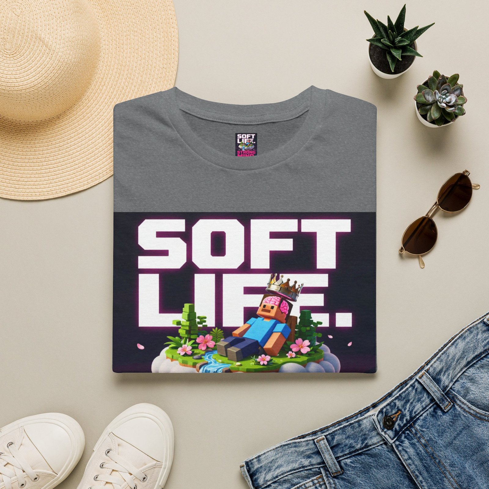 Soft Life Strong Mind T-Shirt — Relaxed Gamer Chill Vibe Tee - Image 21