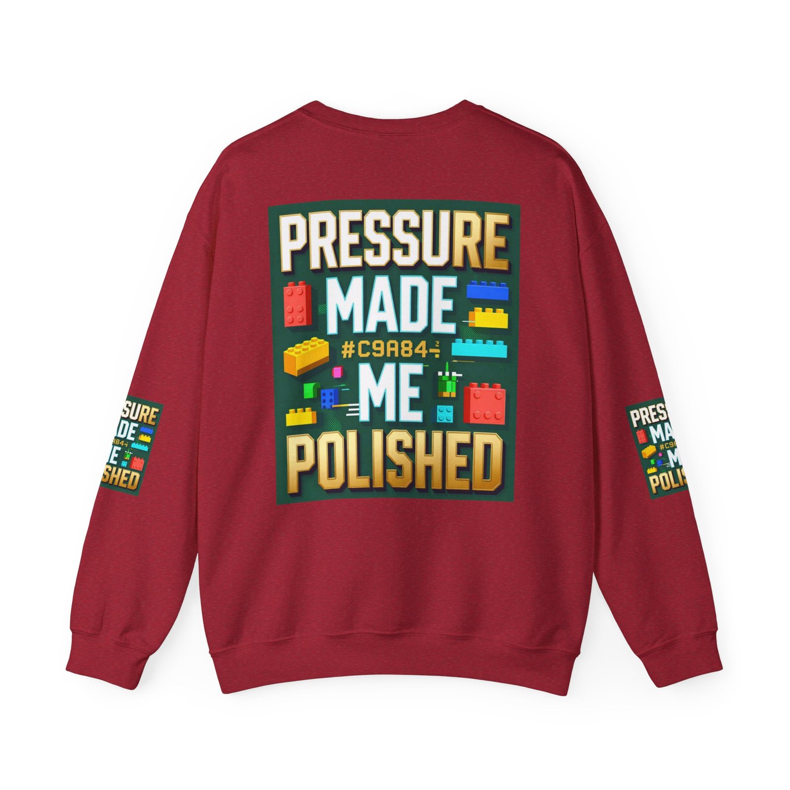Graphic Sweatshirt — "Pressure Made Me Polished" Building Block Crewneck - Image 50