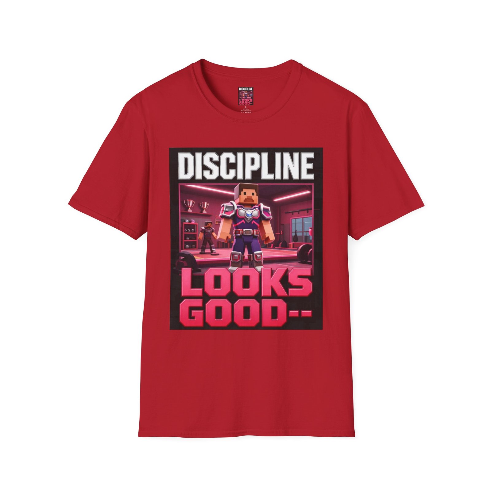 T‑Shirt — 'DISCIPLINE Looks Good' Gamer Pixel Armor Tee - Image 51