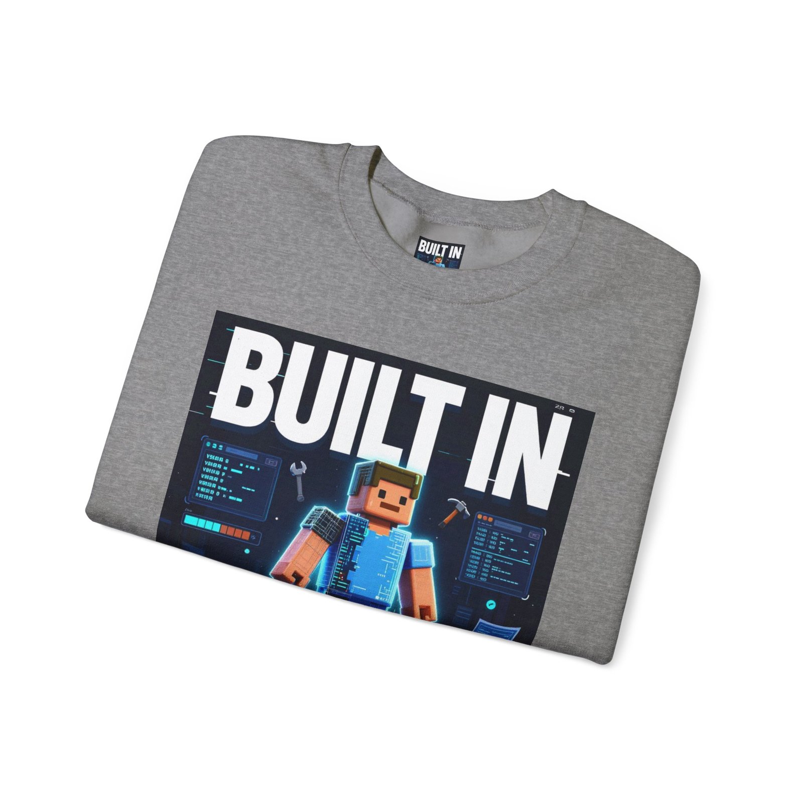 Built In Beta Crewneck Sweatshirt — Gamer Pixel Character Graphic - Image 31