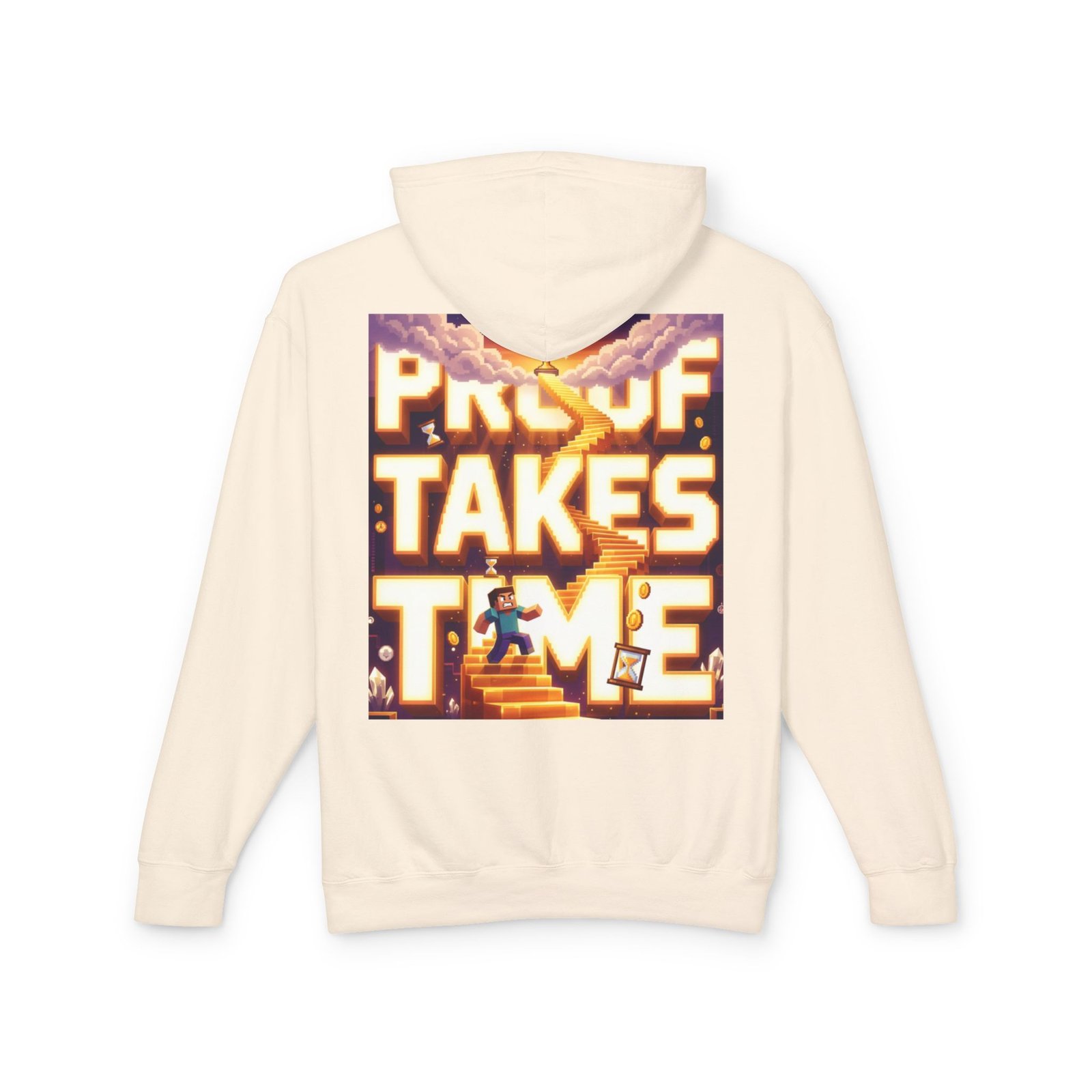 Hoodie — 'Proof Takes Time' Motivational Graphic Hooded Sweatshirt - Image 2