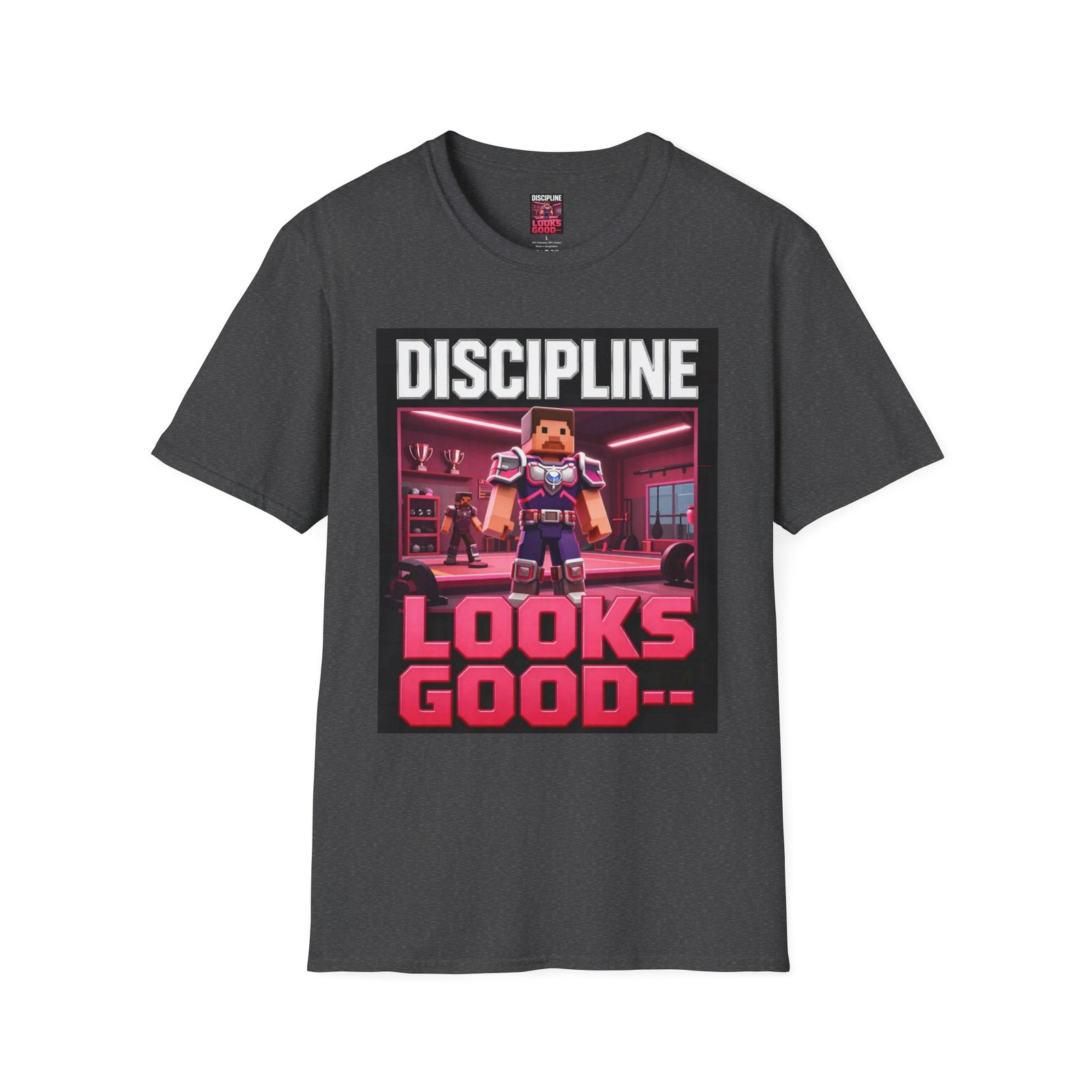 T‑Shirt — 'DISCIPLINE Looks Good' Gamer Pixel Armor Tee - Image 27
