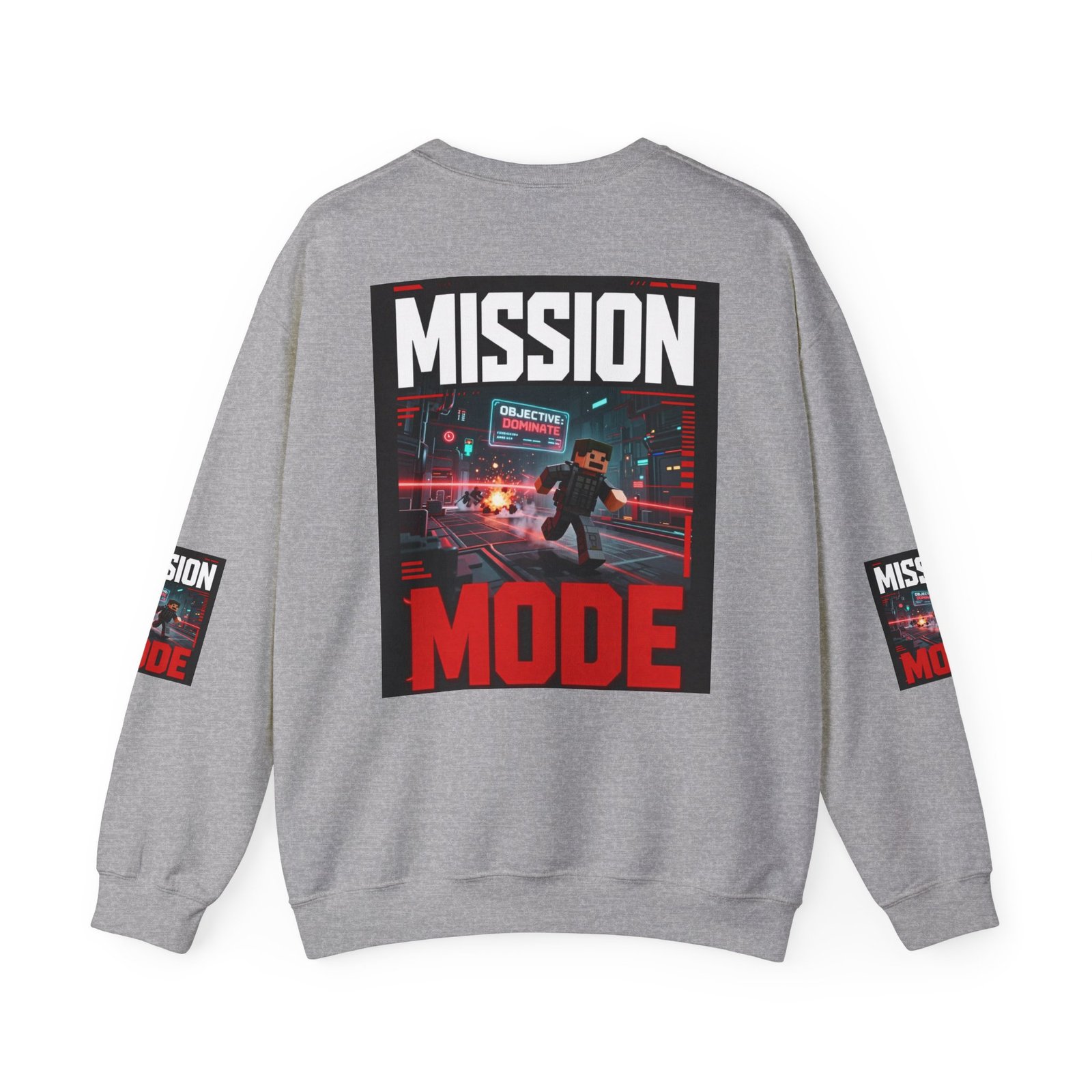 Mission Mode Crewneck Sweatshirt — Gaming Graphic Streetwear - Image 22