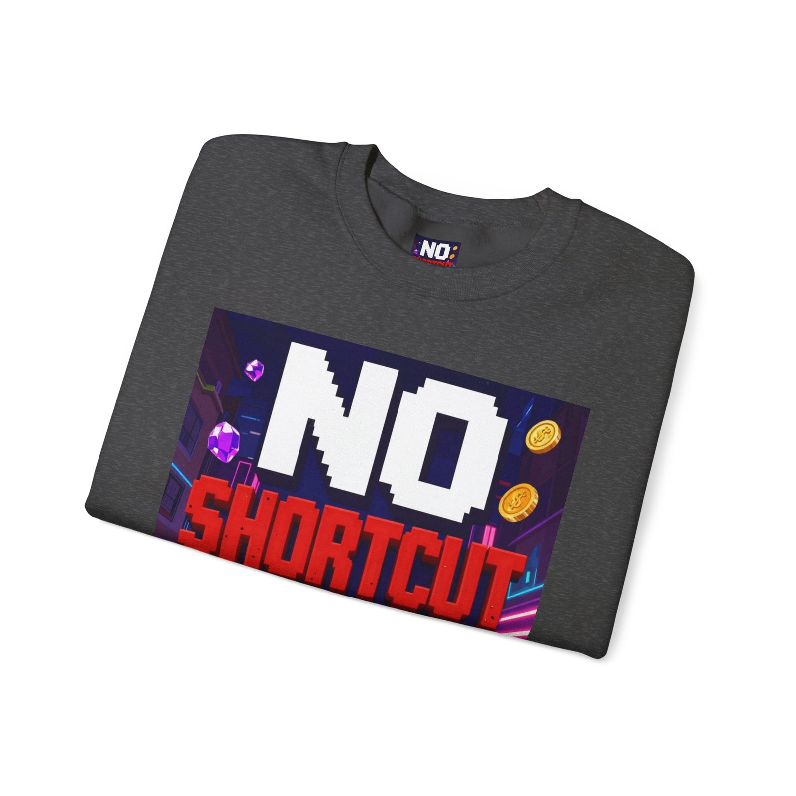 Crewneck Sweatshirt — "NO Shortcut Energy" Retro Gamer Graphic - Image 35