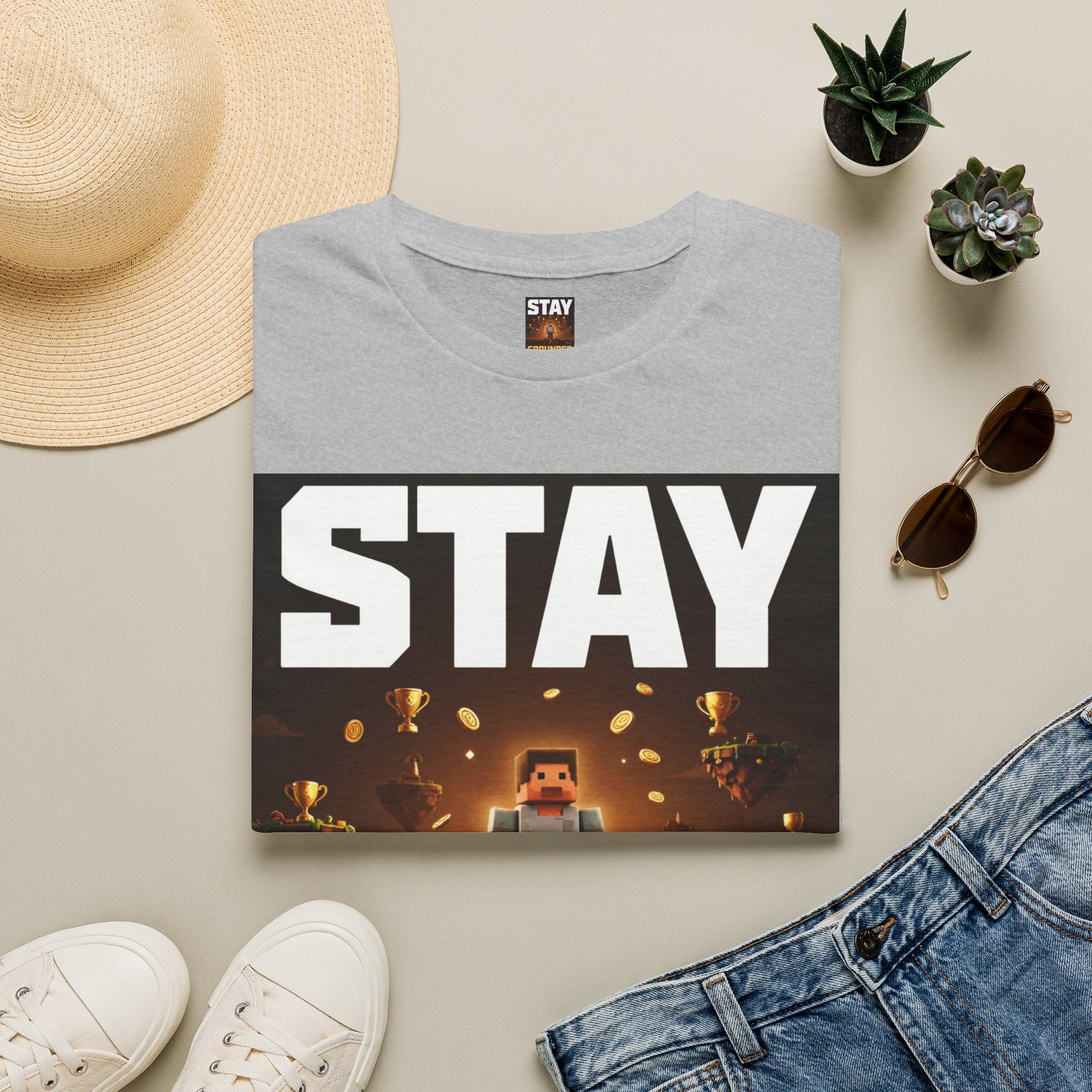 Stay Grounded T-Shirt — Minecraft-Inspired 'STAY GROUNDED' Gaming Tee - Image 13