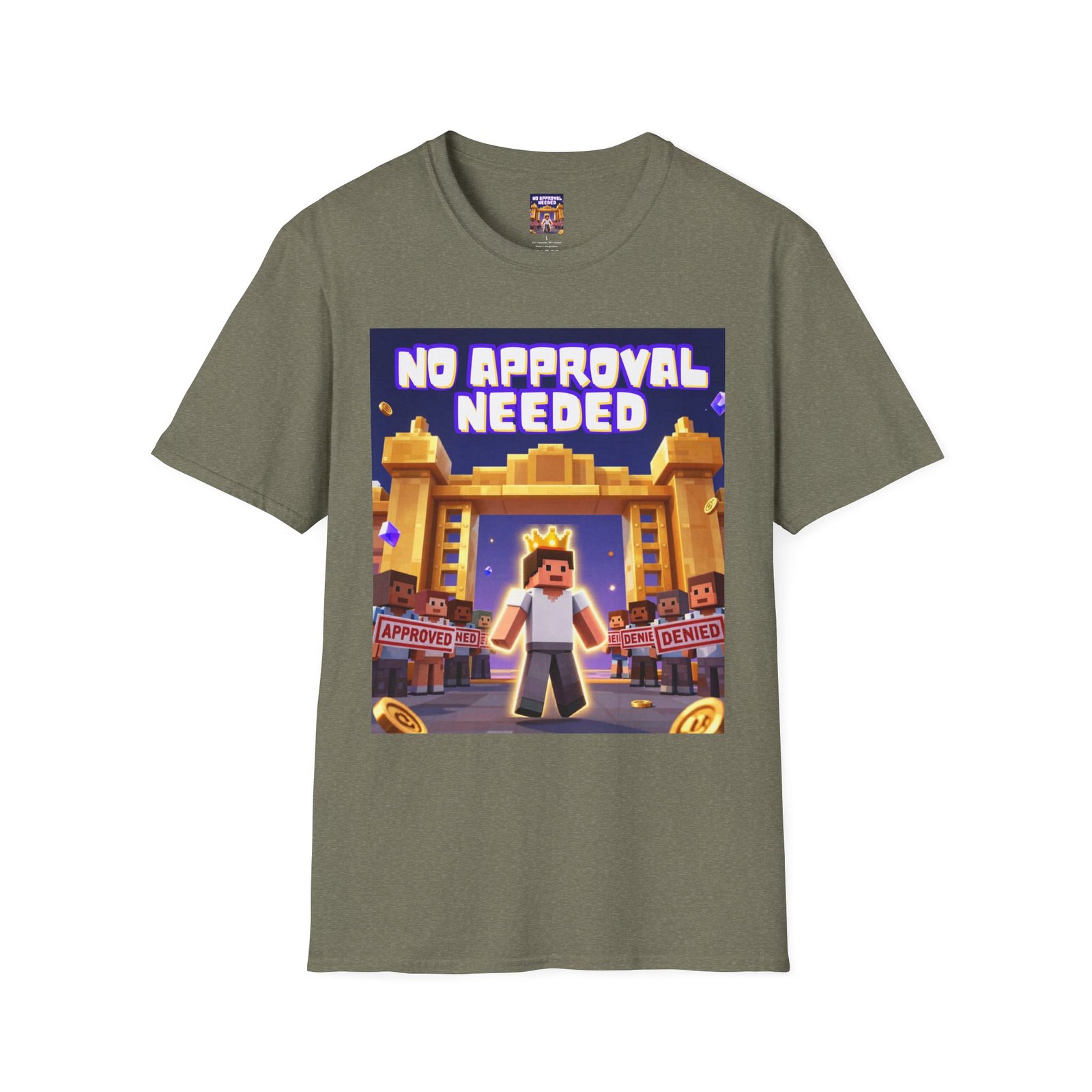 No Approval Needed T‑Shirt — Bold Roblox-style Gamer Tee - Image 19