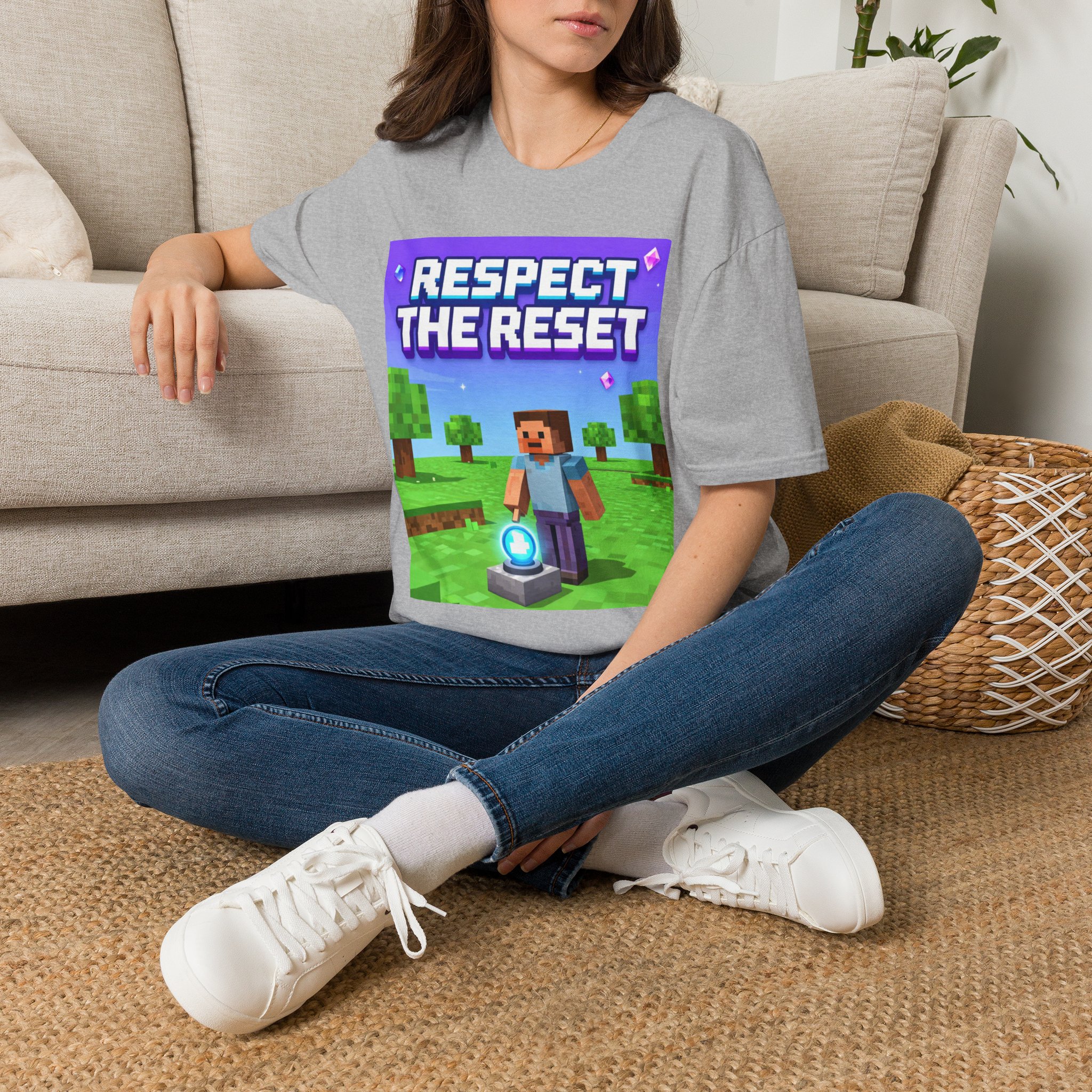Respect the Reset T-Shirt — Minecraft-Inspired Gamer Tee - Image 14