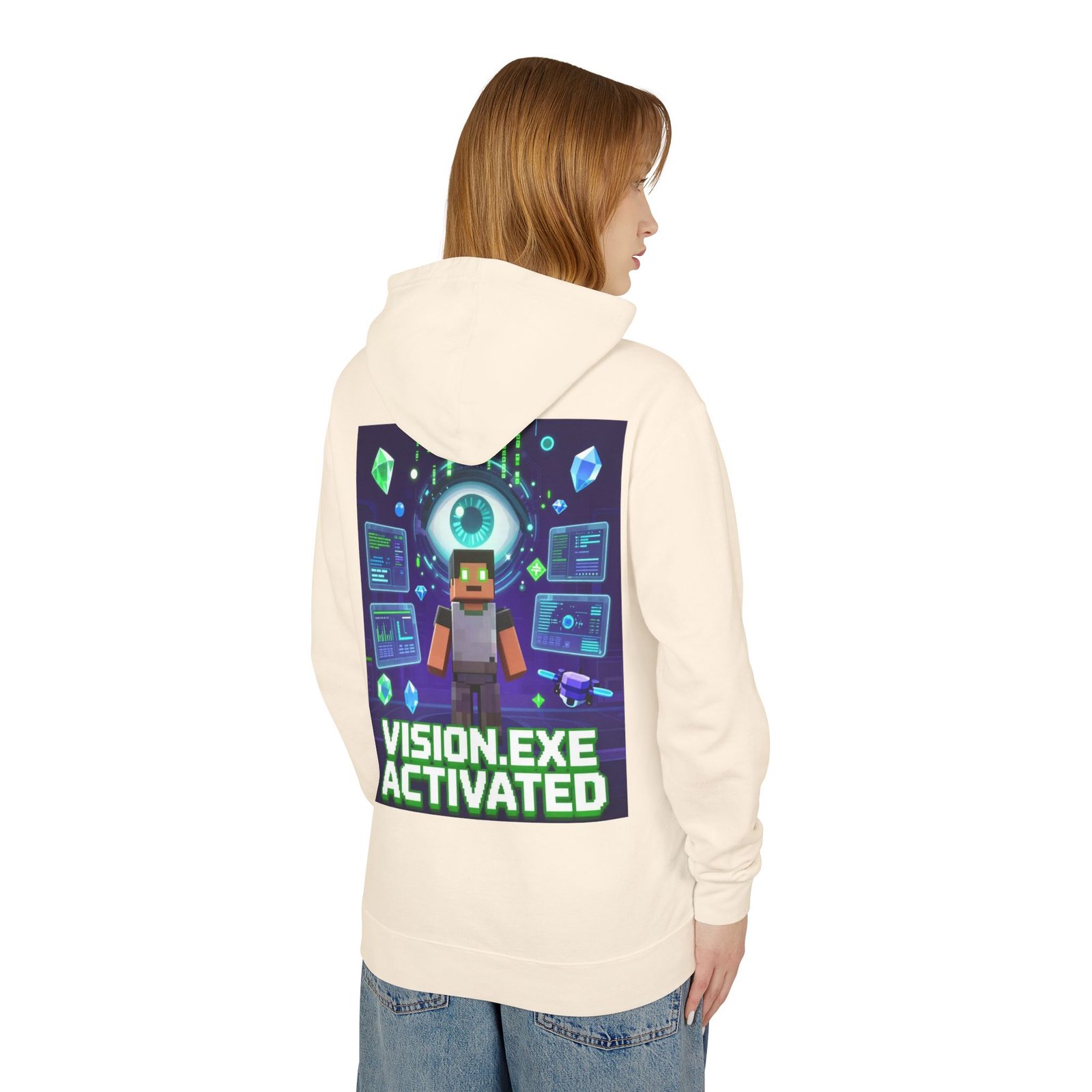 Vision.exe Activated Hoodie — Retro Gamer Tech Graphic Sweatshirt - Image 4
