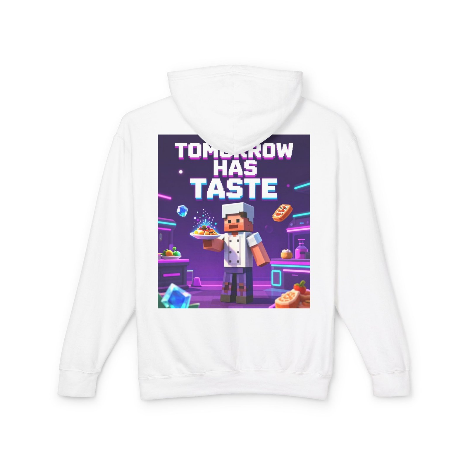 Tomorrow Has Taste Hoodie — Retro Pixel Chef Gaming Sweatshirt - Image 6