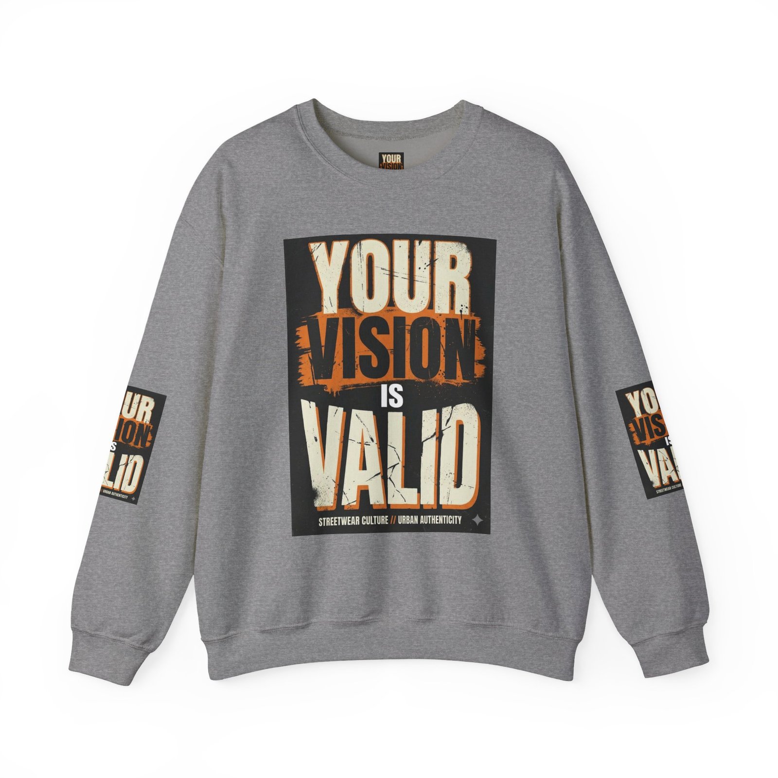 Crewneck Sweatshirt — “Your Vision Is Valid” Inspirational Graphic - Image 29