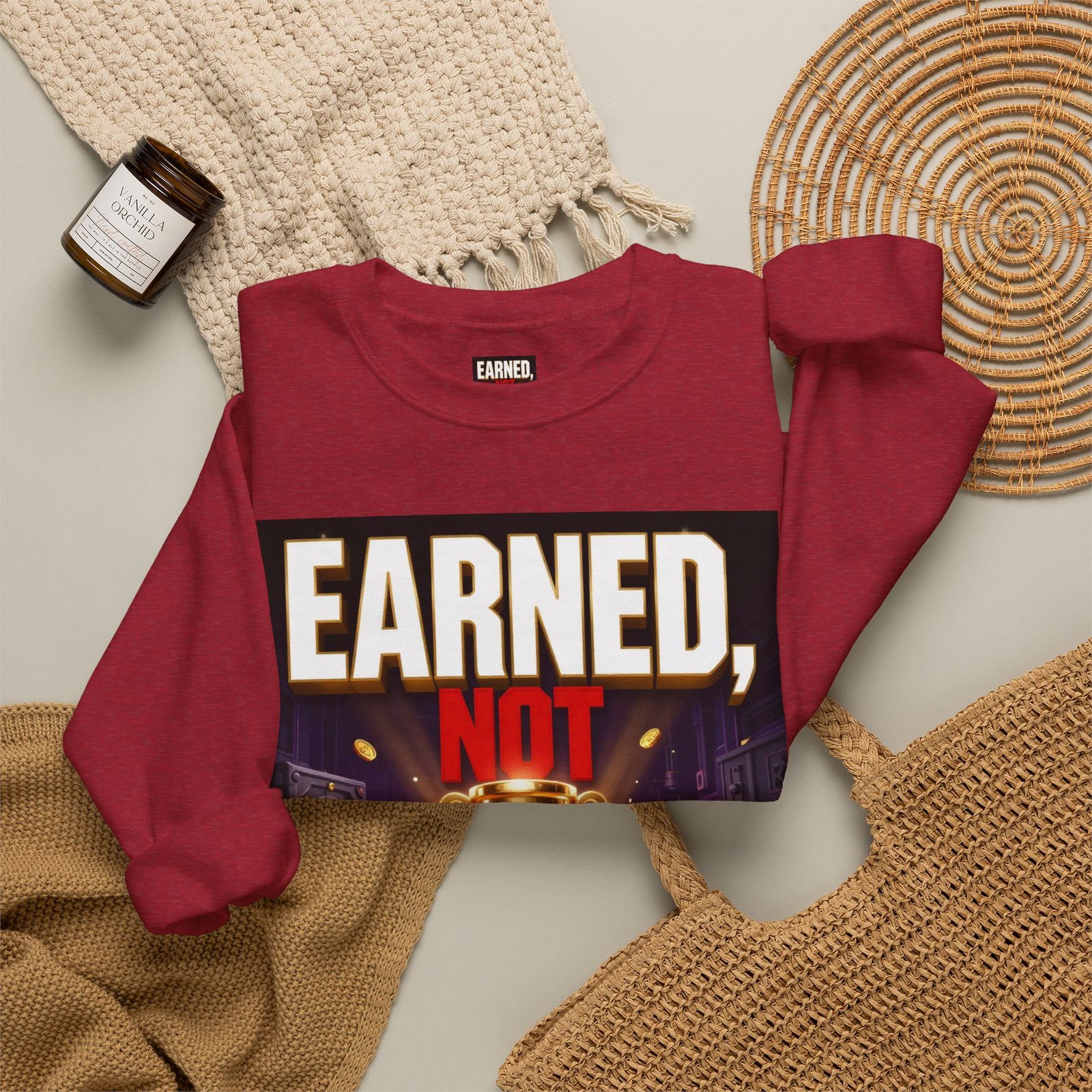 Crewneck Sweatshirt — "Earned, Not Explained" Trophy Graphic - Image 52