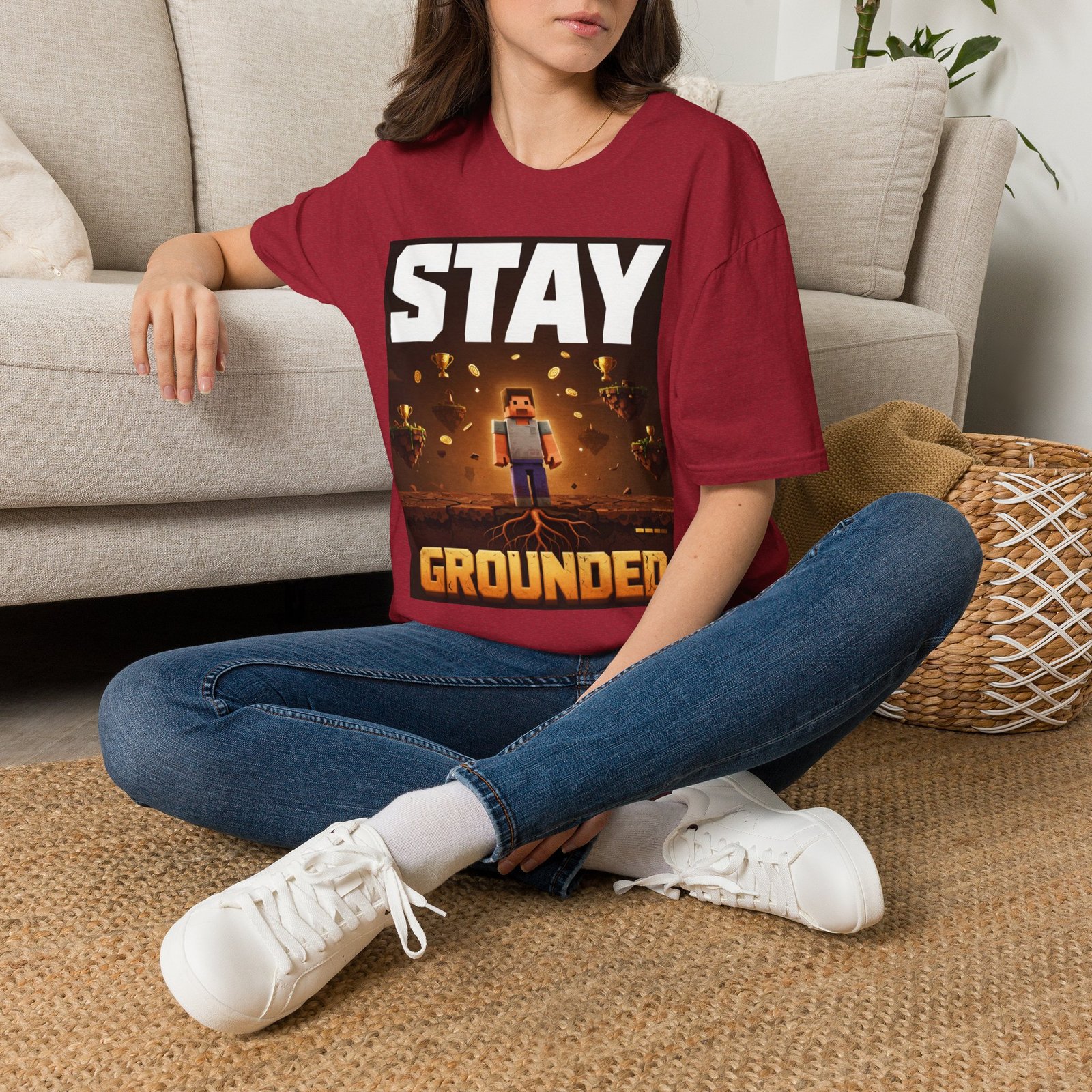 Stay Grounded T-Shirt — Minecraft-Inspired 'STAY GROUNDED' Gaming Tee - Image 46