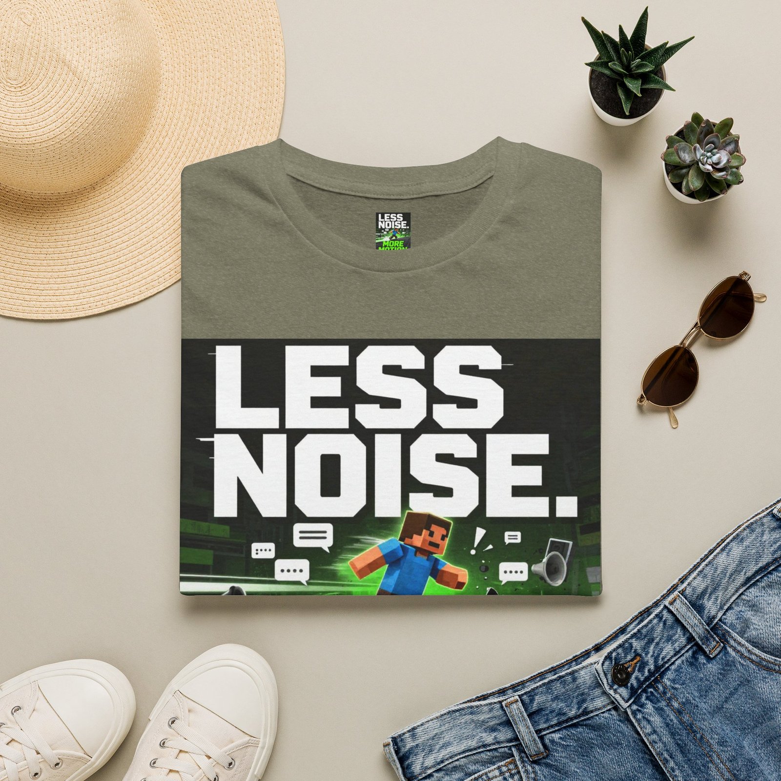 Less Noise More Motion T-Shirt — Gamer Minimalist Graphic Tee - Image 17