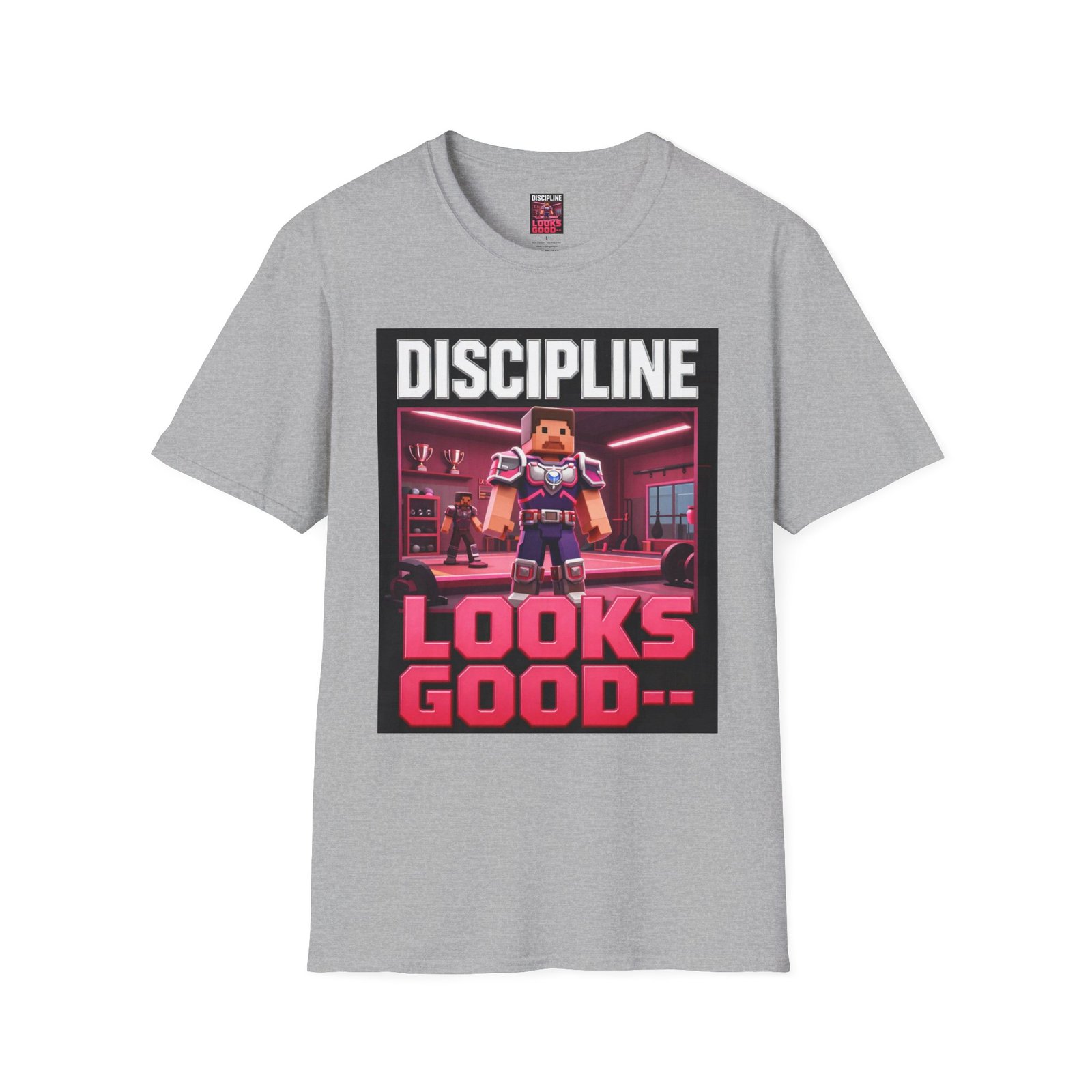T‑Shirt — 'DISCIPLINE Looks Good' Gamer Pixel Armor Tee - Image 15