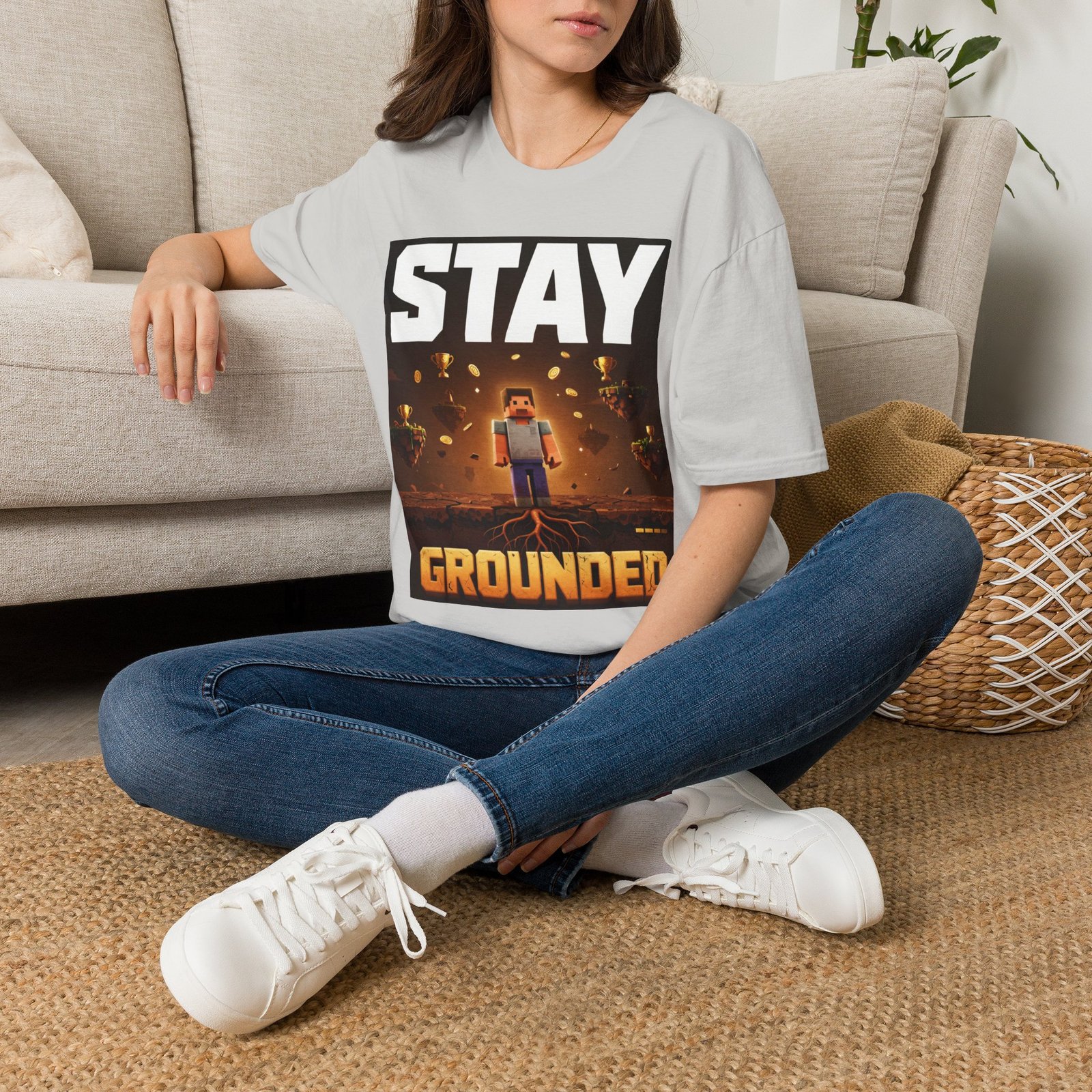 Stay Grounded T-Shirt — Minecraft-Inspired 'STAY GROUNDED' Gaming Tee - Image 10