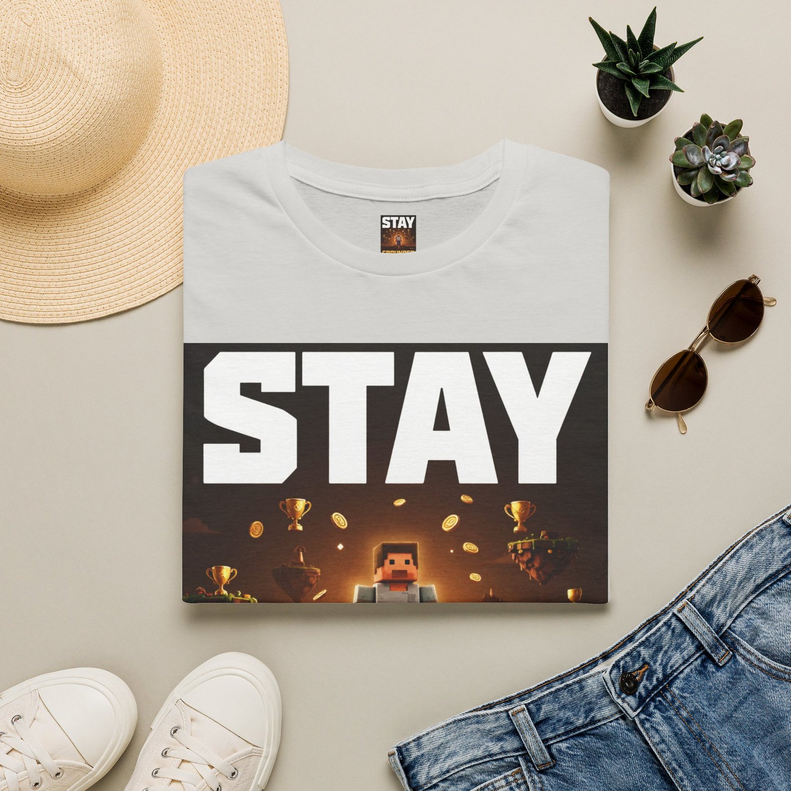 Stay Grounded T-Shirt — Minecraft-Inspired 'STAY GROUNDED' Gaming Tee - Image 9