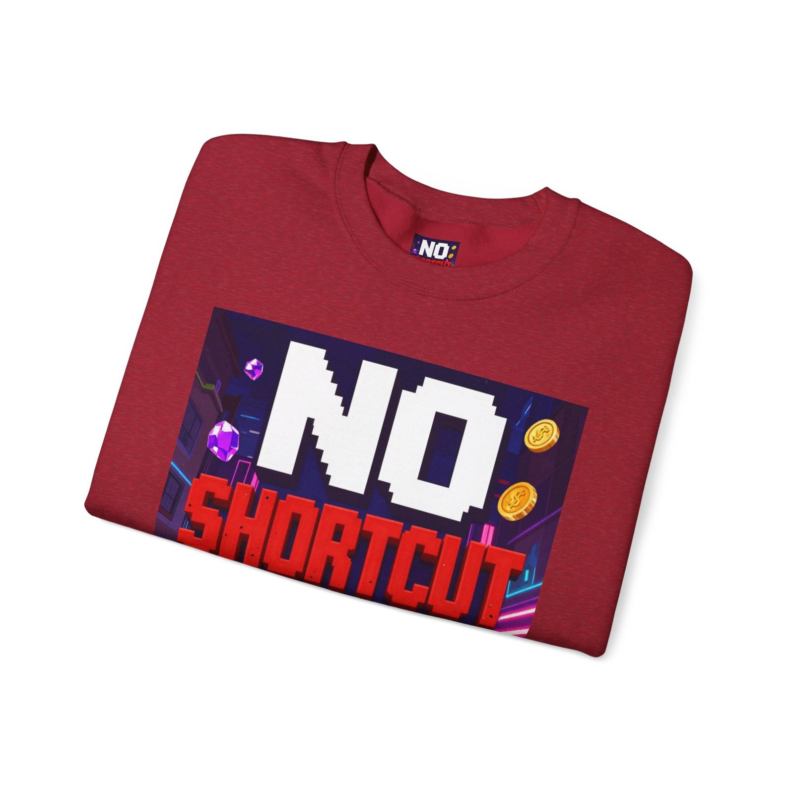 Crewneck Sweatshirt — "NO Shortcut Energy" Retro Gamer Graphic - Image 51
