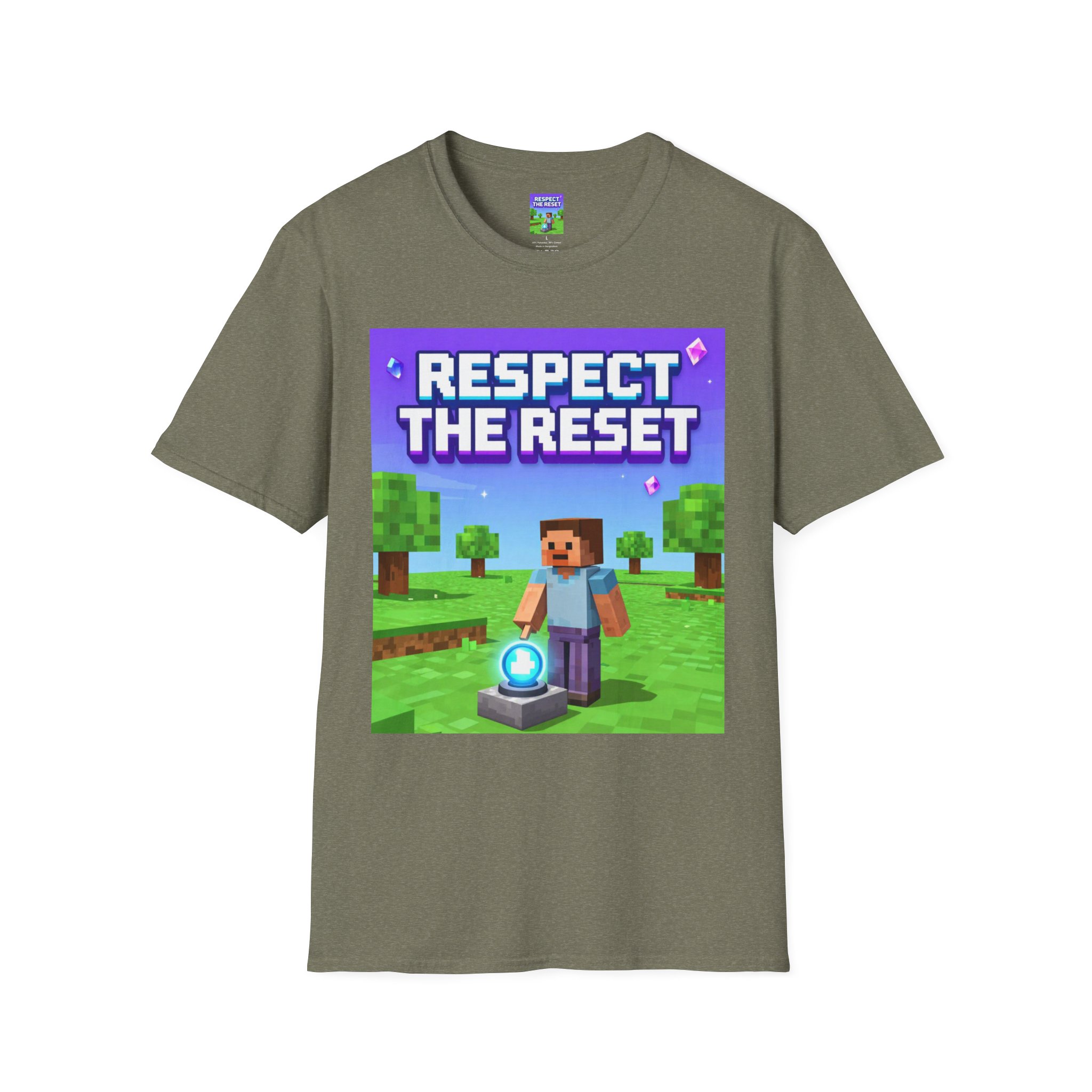 Respect the Reset T-Shirt — Minecraft-Inspired Gamer Tee - Image 19