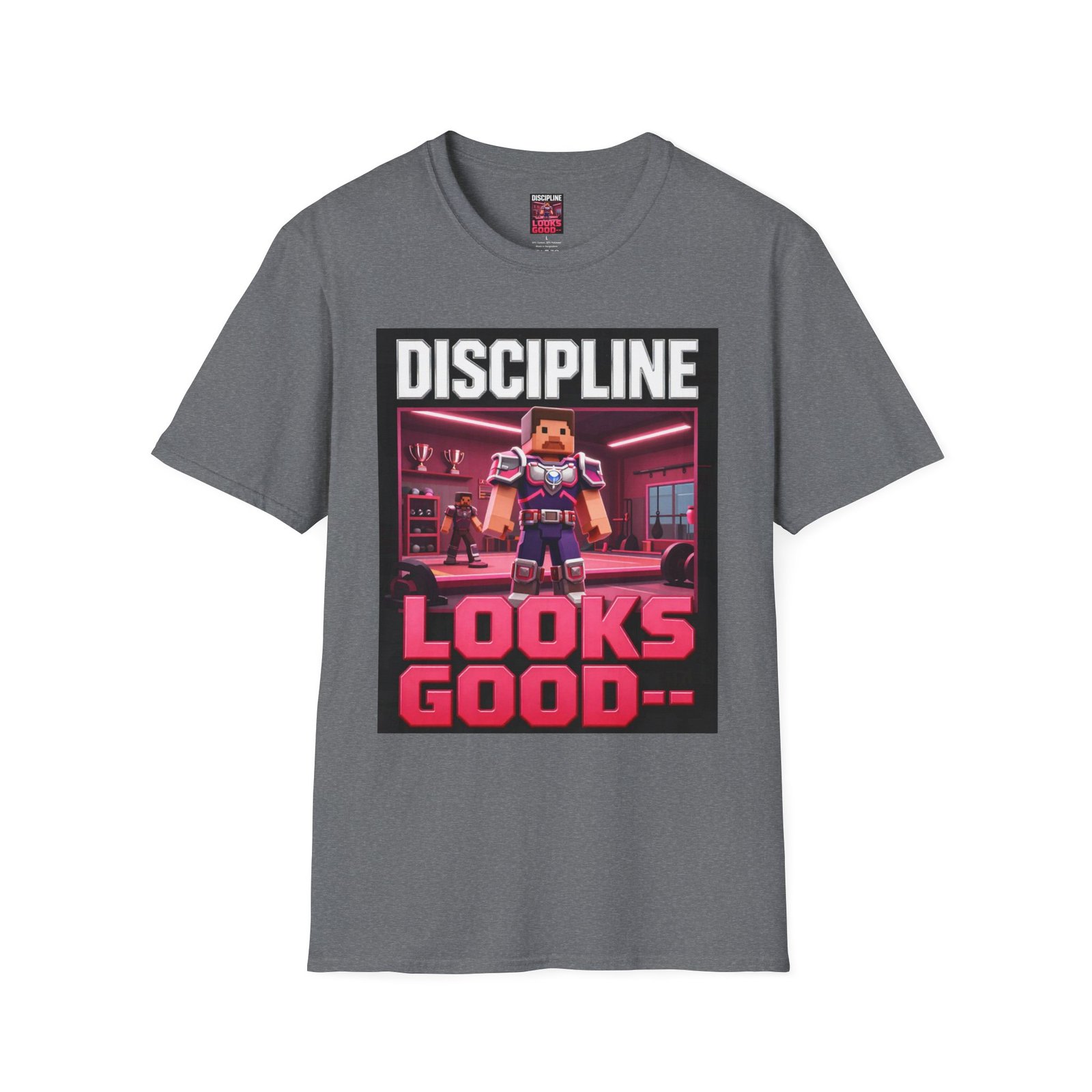T‑Shirt — 'DISCIPLINE Looks Good' Gamer Pixel Armor Tee - Image 23
