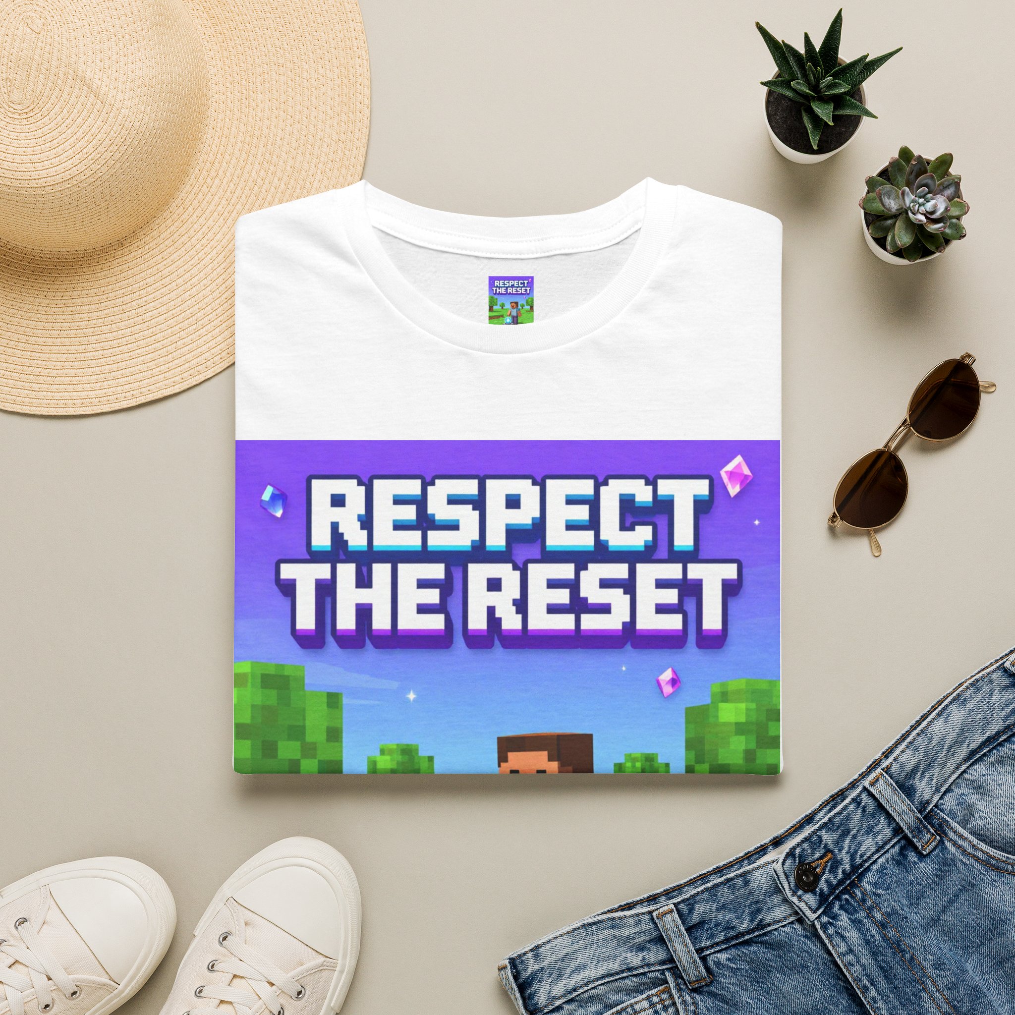 Respect the Reset T-Shirt — Minecraft-Inspired Gamer Tee