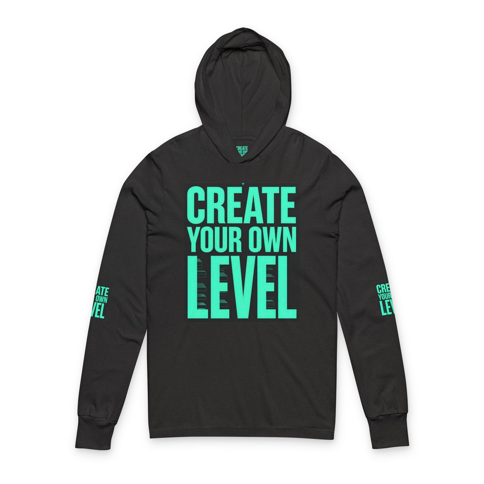 Create Your Own Level Hooded Long Sleeve Tee - Image 5